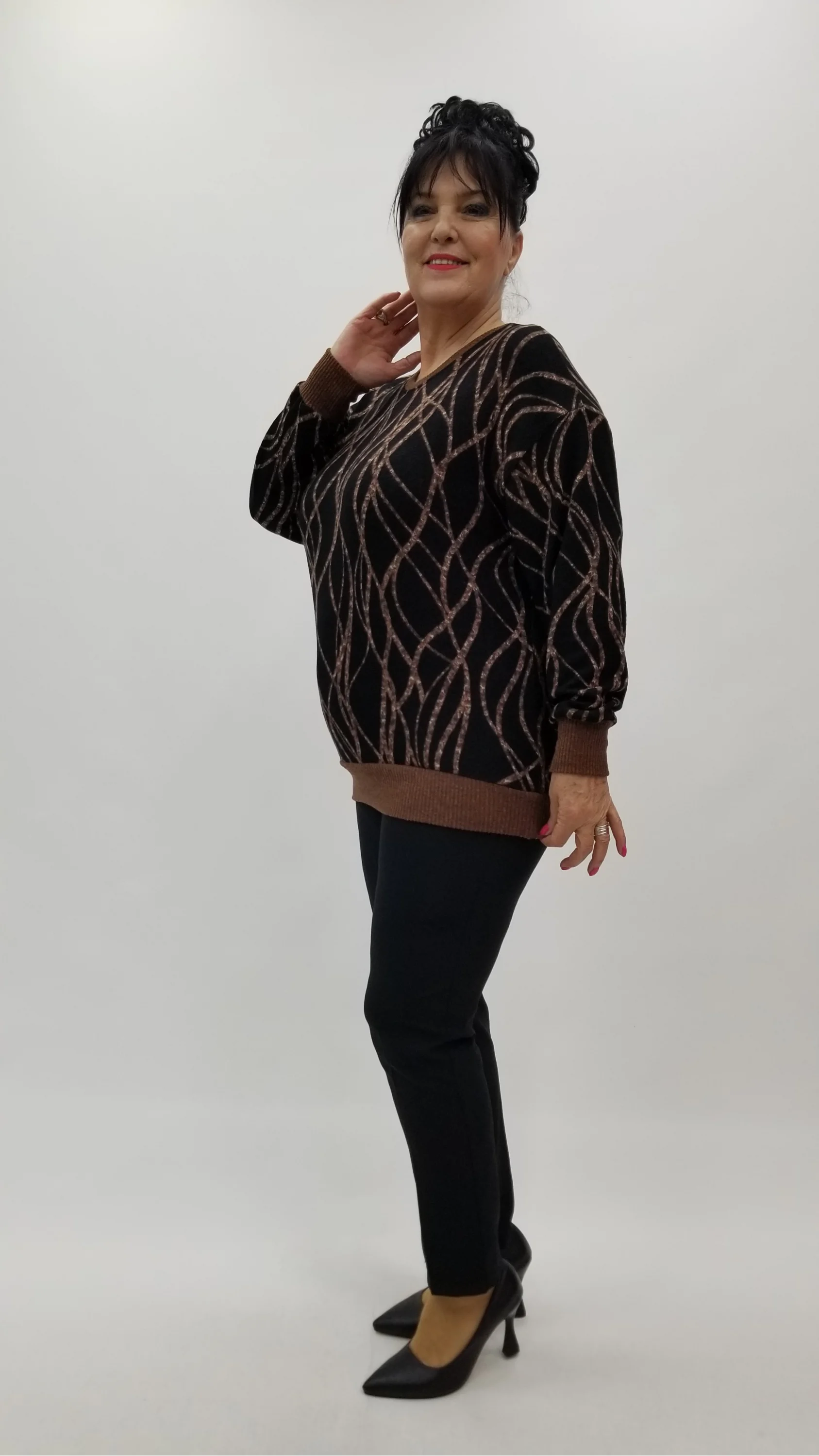 Miraggio Büyük Beden Bluz 4384 KAHVE