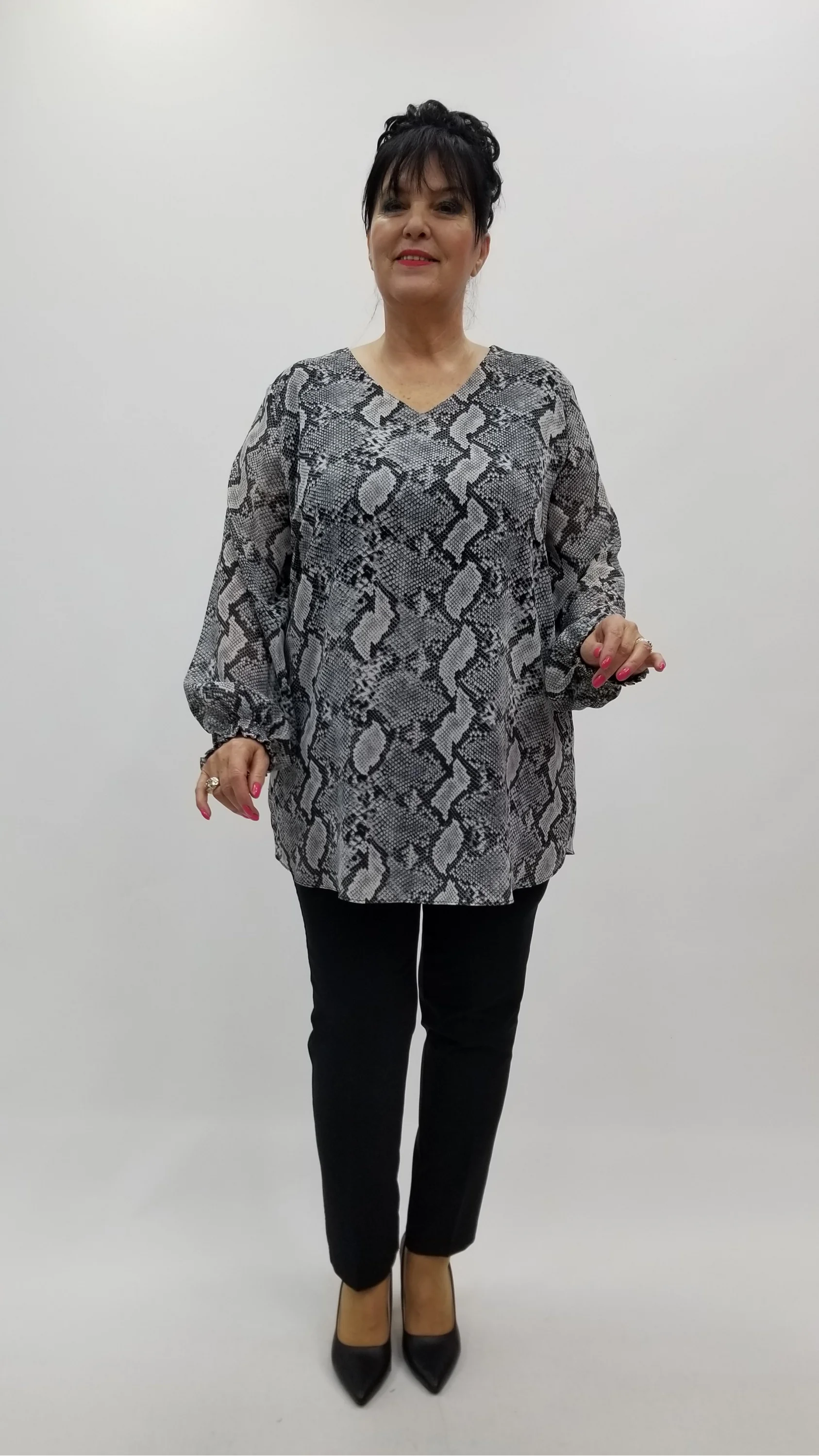 Miraggio Büyük Beden Abiye Bluz 4369 GRİ