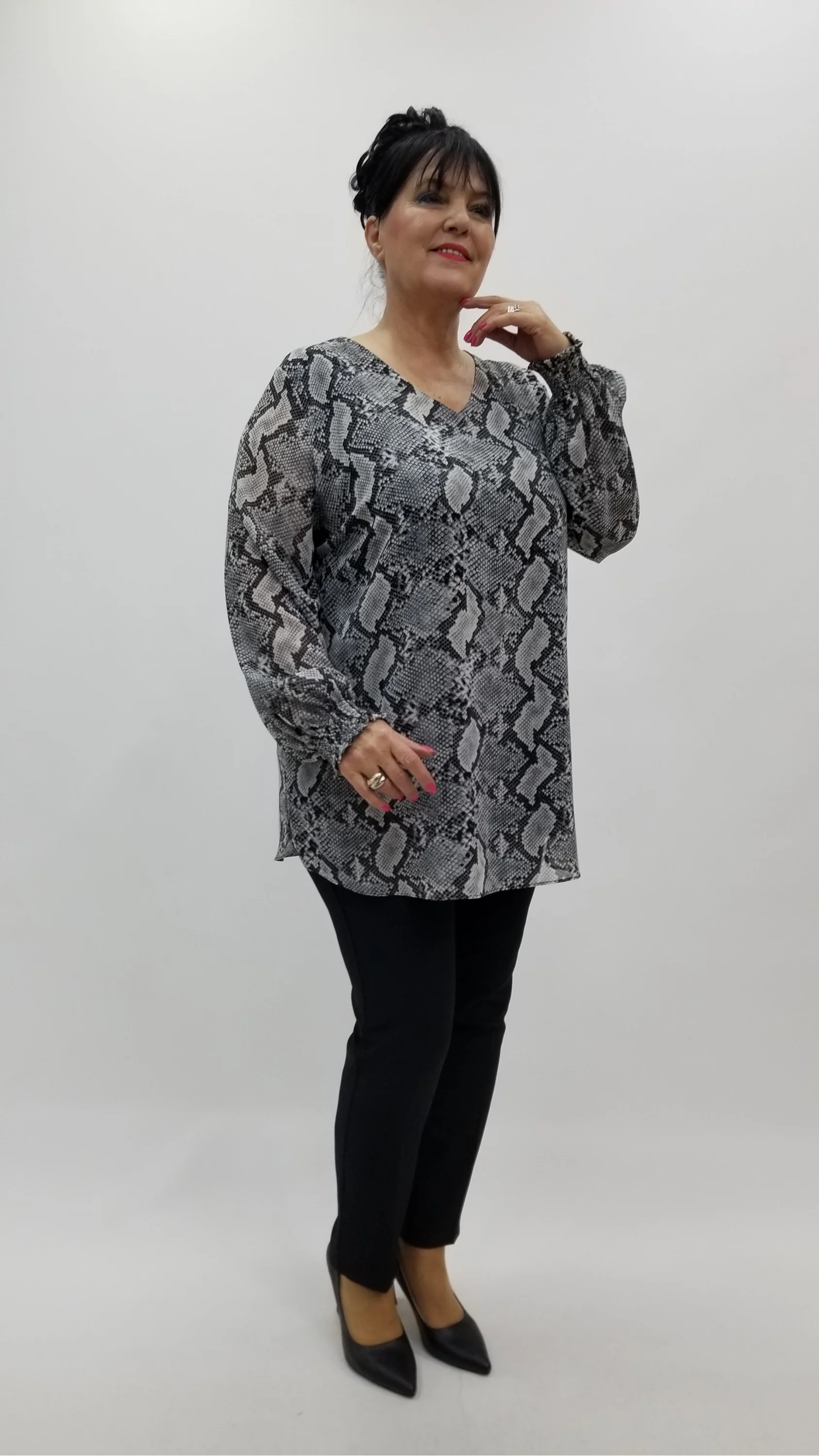 Miraggio Büyük Beden Abiye Bluz 4369 GRİ