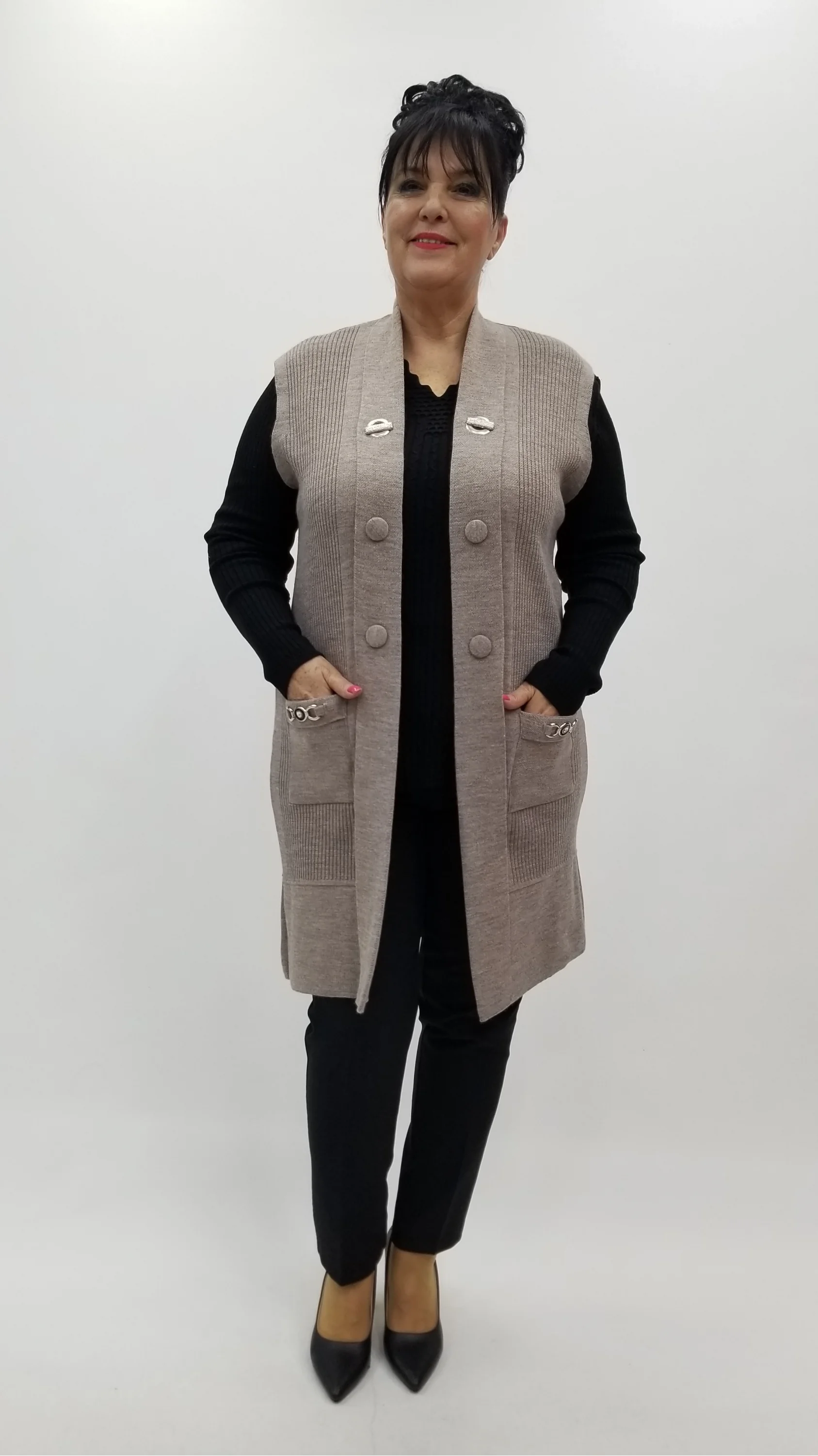 Miraggio Büyük Beden Yelek 4233 A-KAHVE