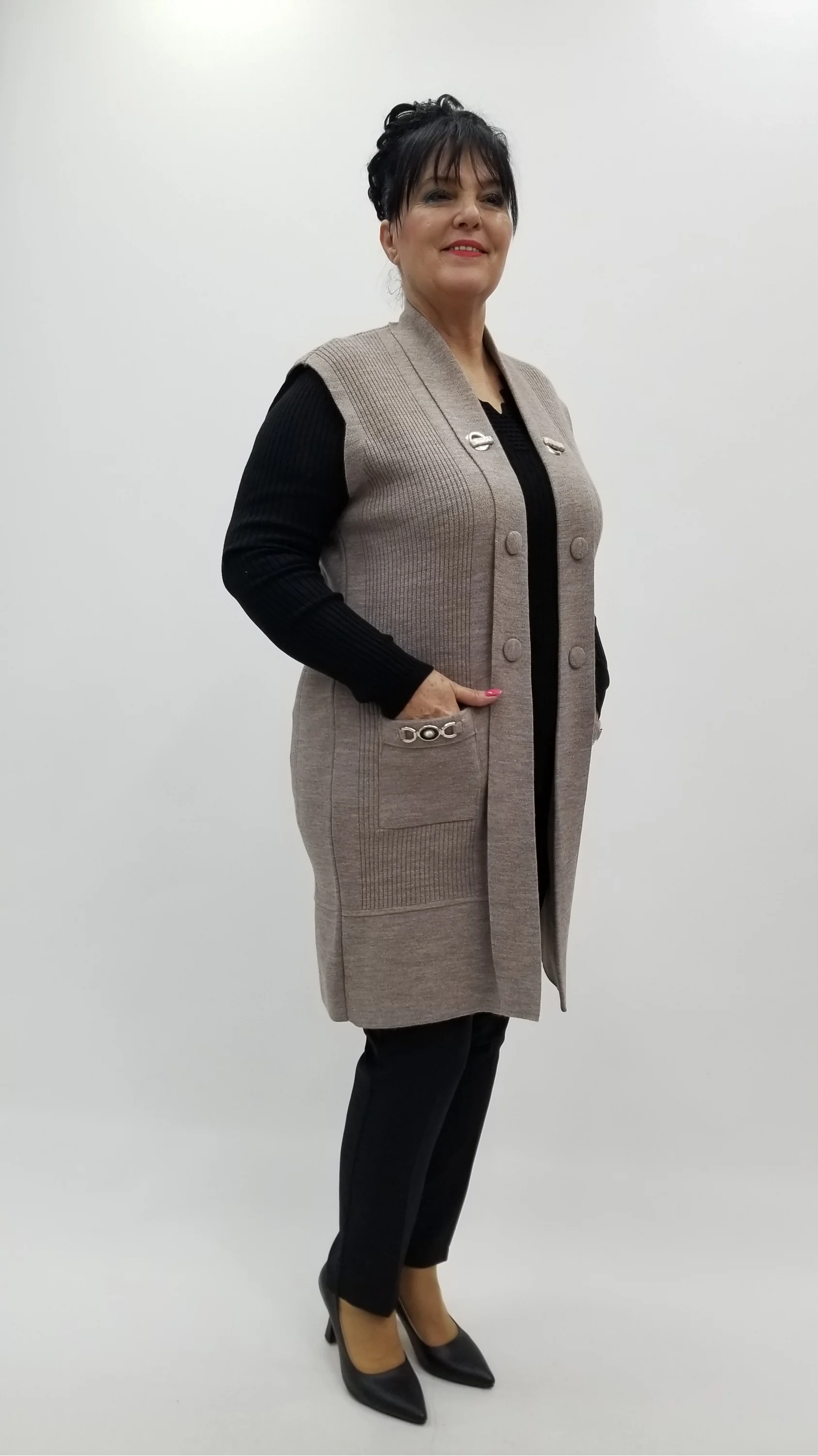 Miraggio Büyük Beden Yelek 4233 A-KAHVE