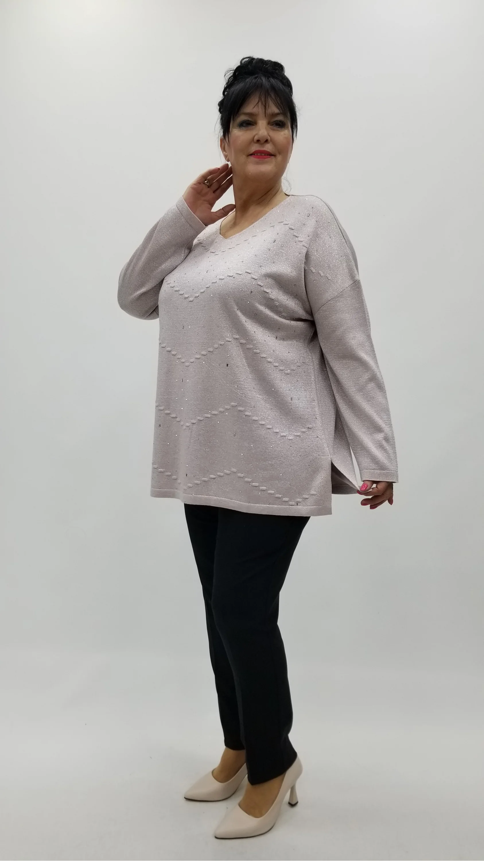 Miraggio Büyük Beden Triko 4183 PUDRA