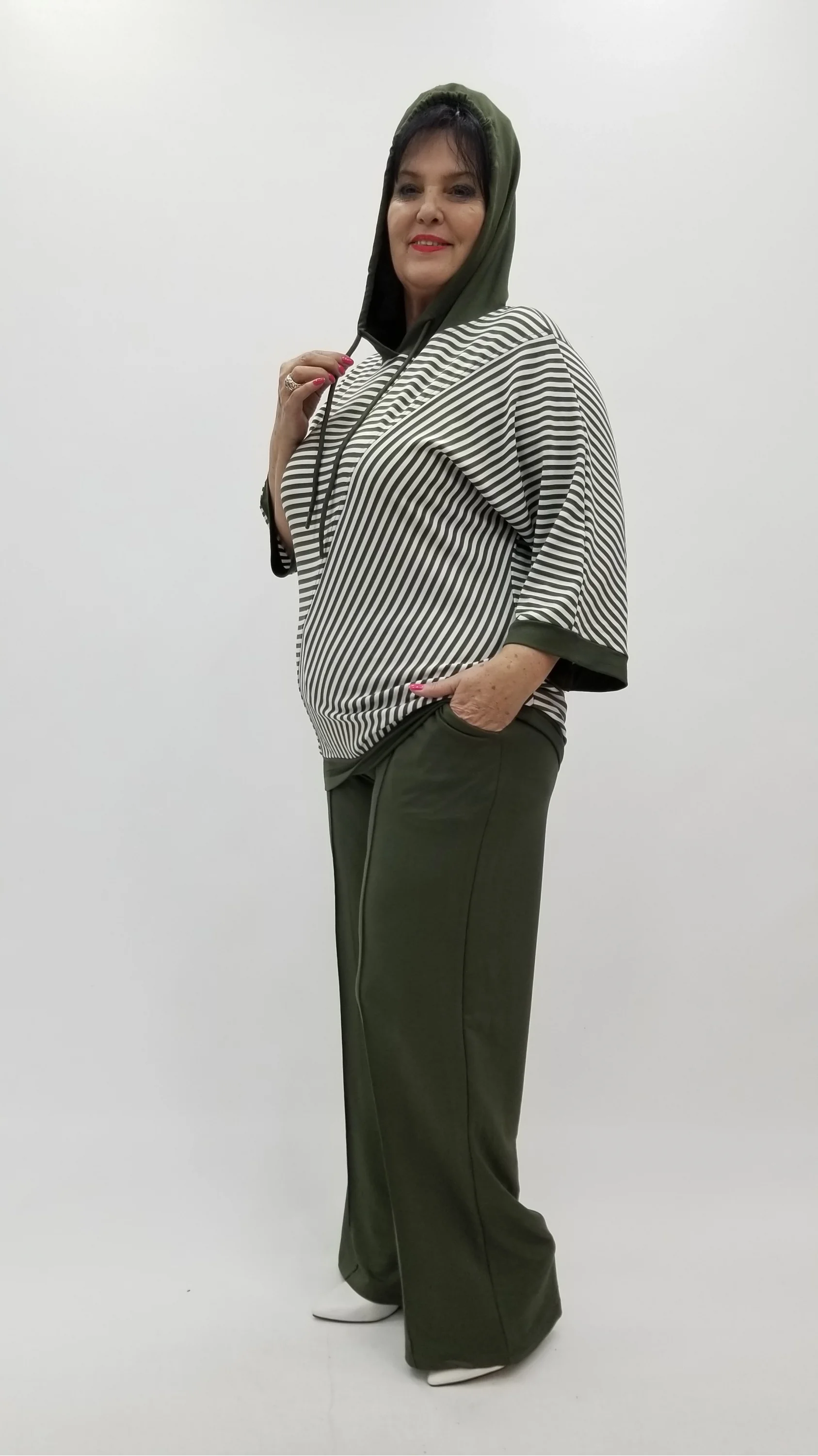 Miraggio Büyük Beden Takım 4335 HAKİ/BEYAZ