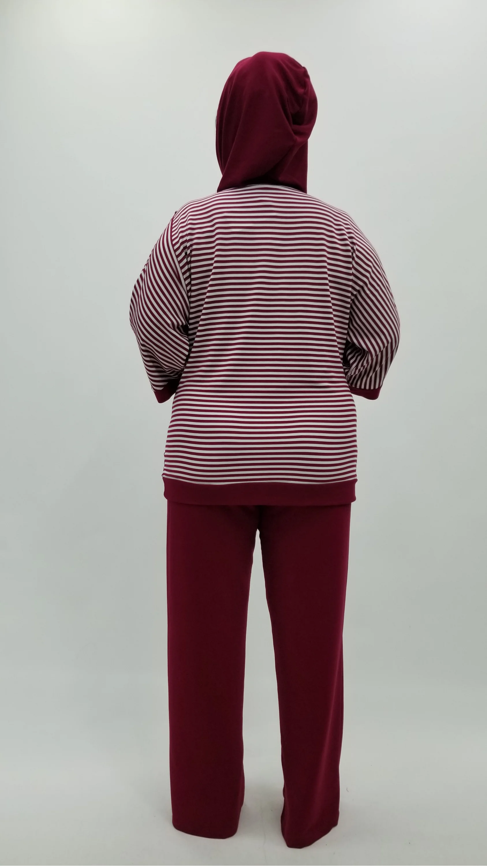 Miraggio Büyük Beden Takım 4335 BORDO/BEYAZ