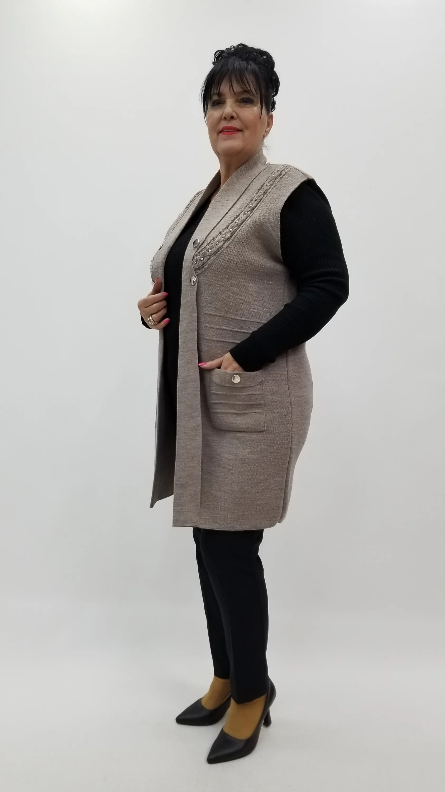 Miraggio Büyük Beden Yelek 4374 A-KAHVE