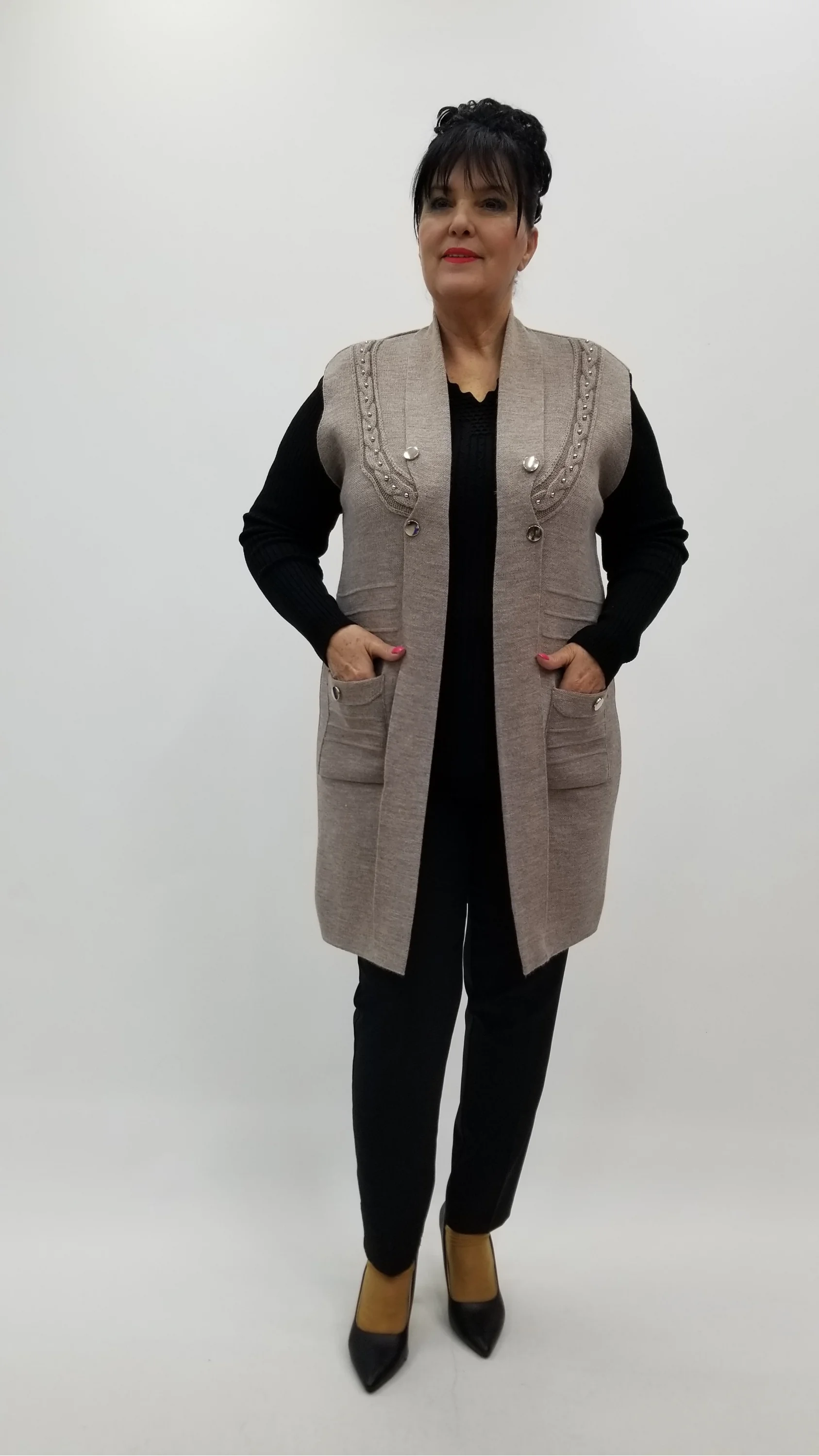 Miraggio Büyük Beden Yelek 4374 A-KAHVE