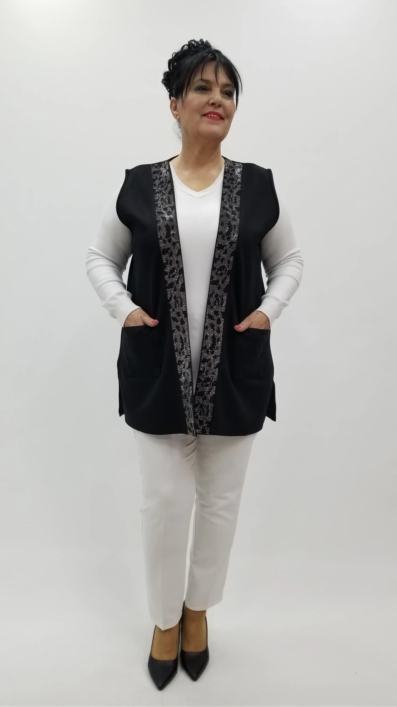 Miraggio Büyük Beden Yelek 4273 SİYAH