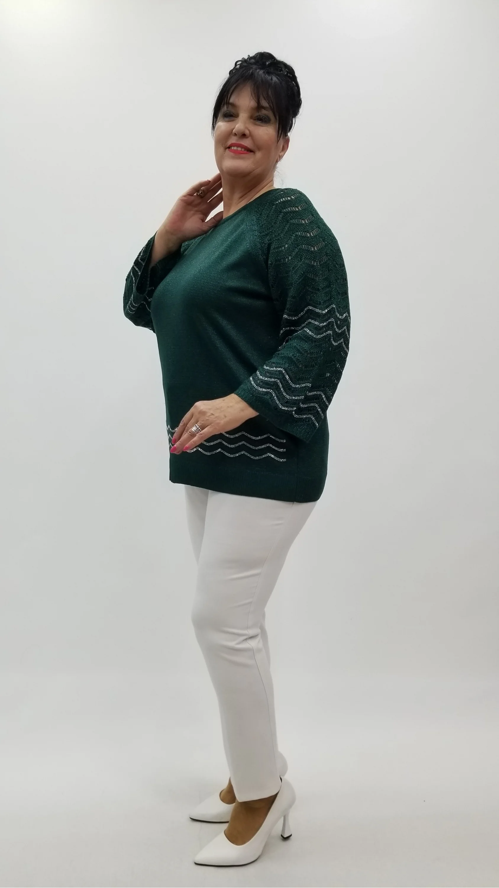 Miraggio Büyük Beden Bluz 4389 ZÜMRÜT YEŞİLİ