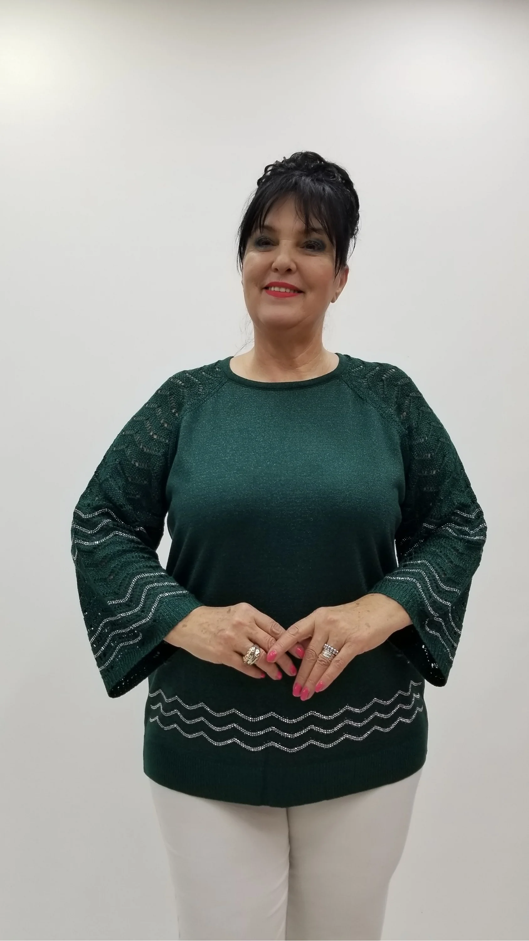 Miraggio Büyük Beden Bluz 4389 ZÜMRÜT YEŞİLİ