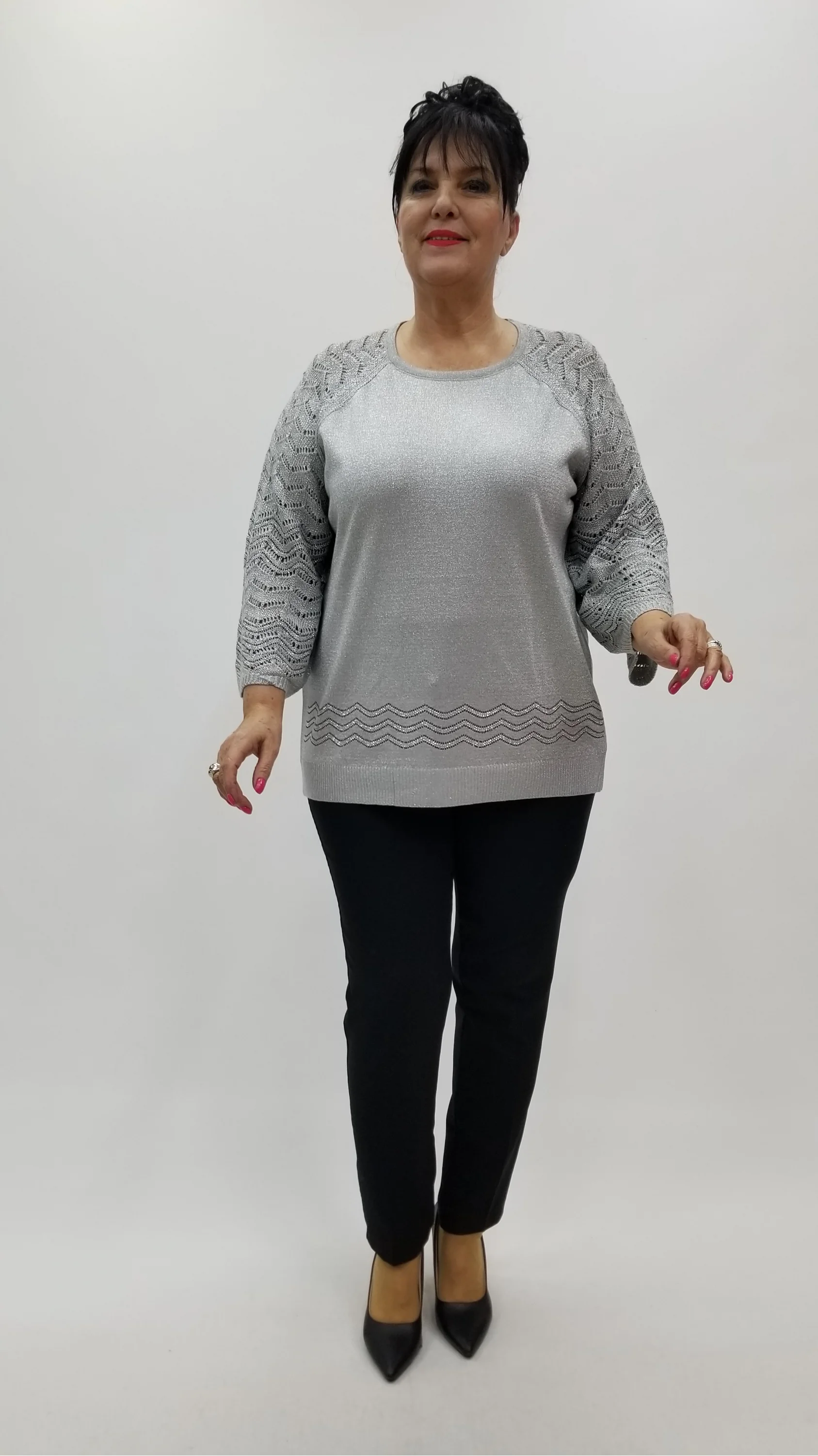 Miraggio Büyük Beden Bluz 4389 GRİ