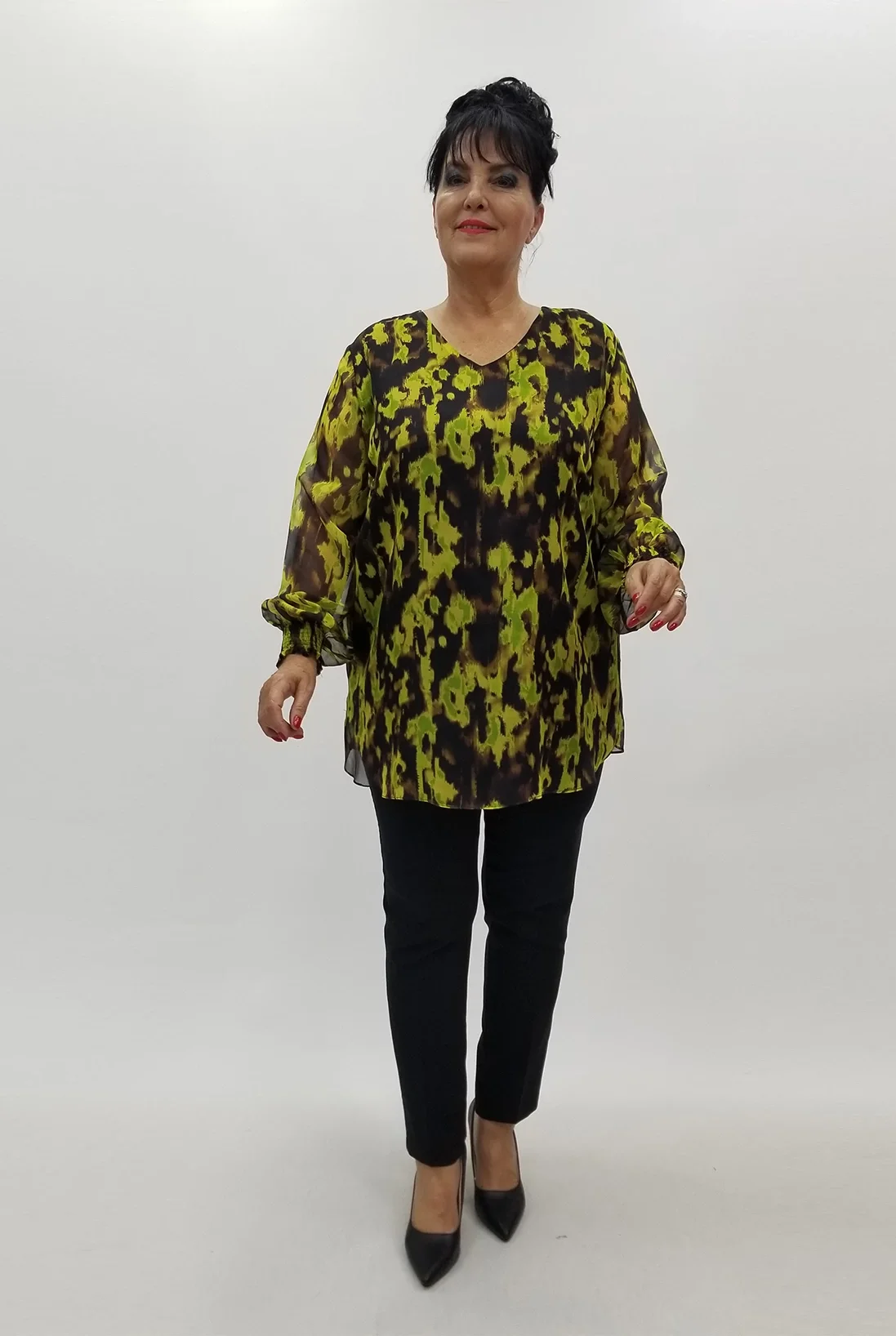 Miraggio Büyük Beden Abiye Bluz 4003 YAĞ YEŞİLİ