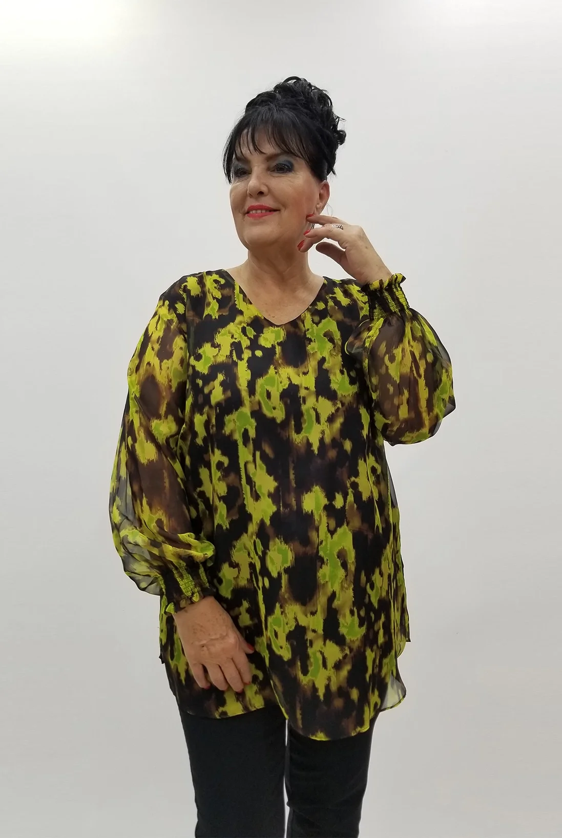 Miraggio Büyük Beden Abiye Bluz 4003 YAĞ YEŞİLİ