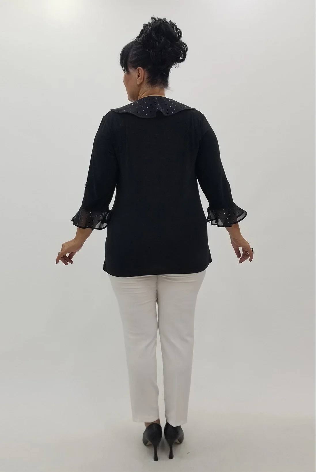 Miraggio Büyük Beden Abiye Bluz 4098 SİYAH