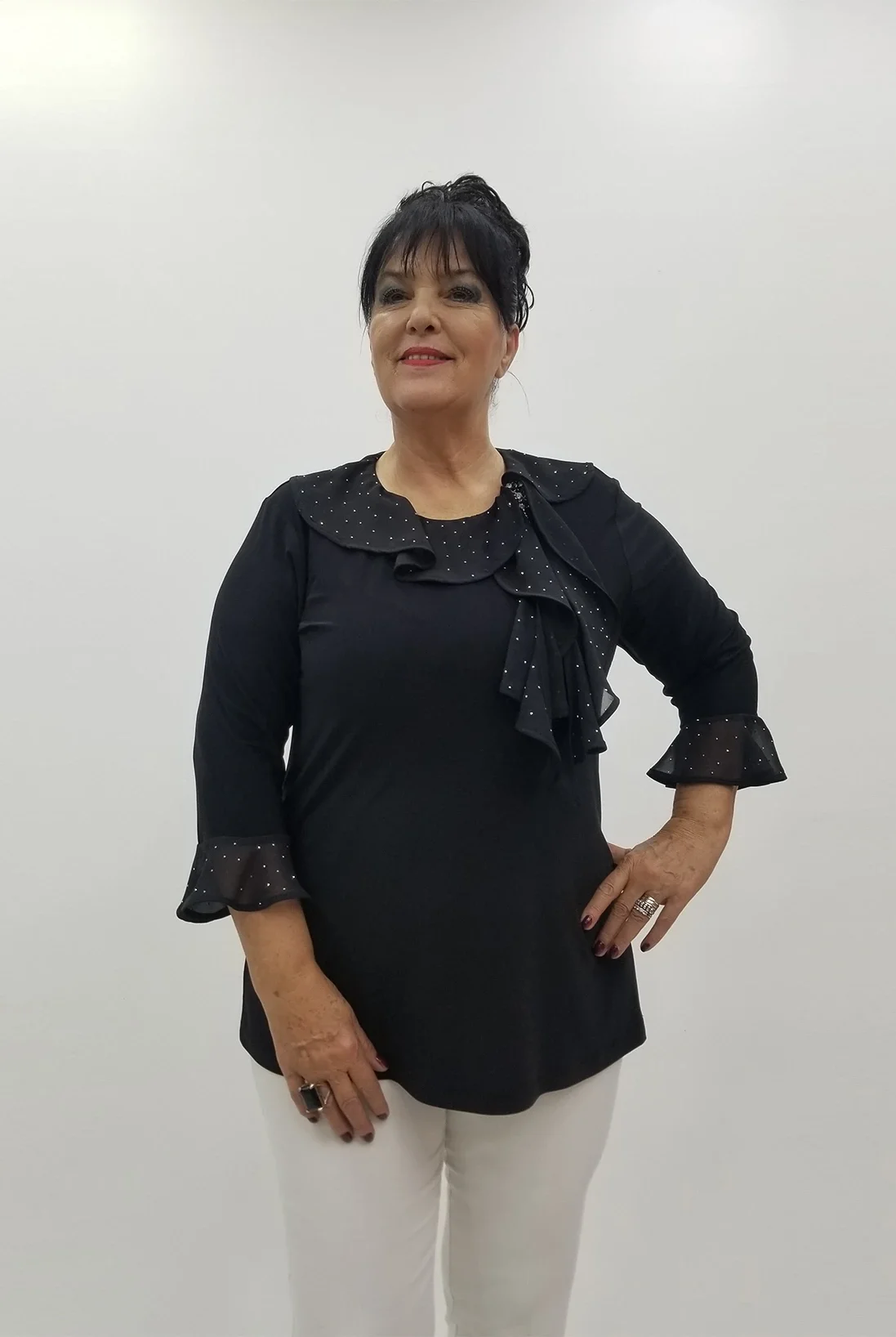 Miraggio Büyük Beden Abiye Bluz 4098 SİYAH