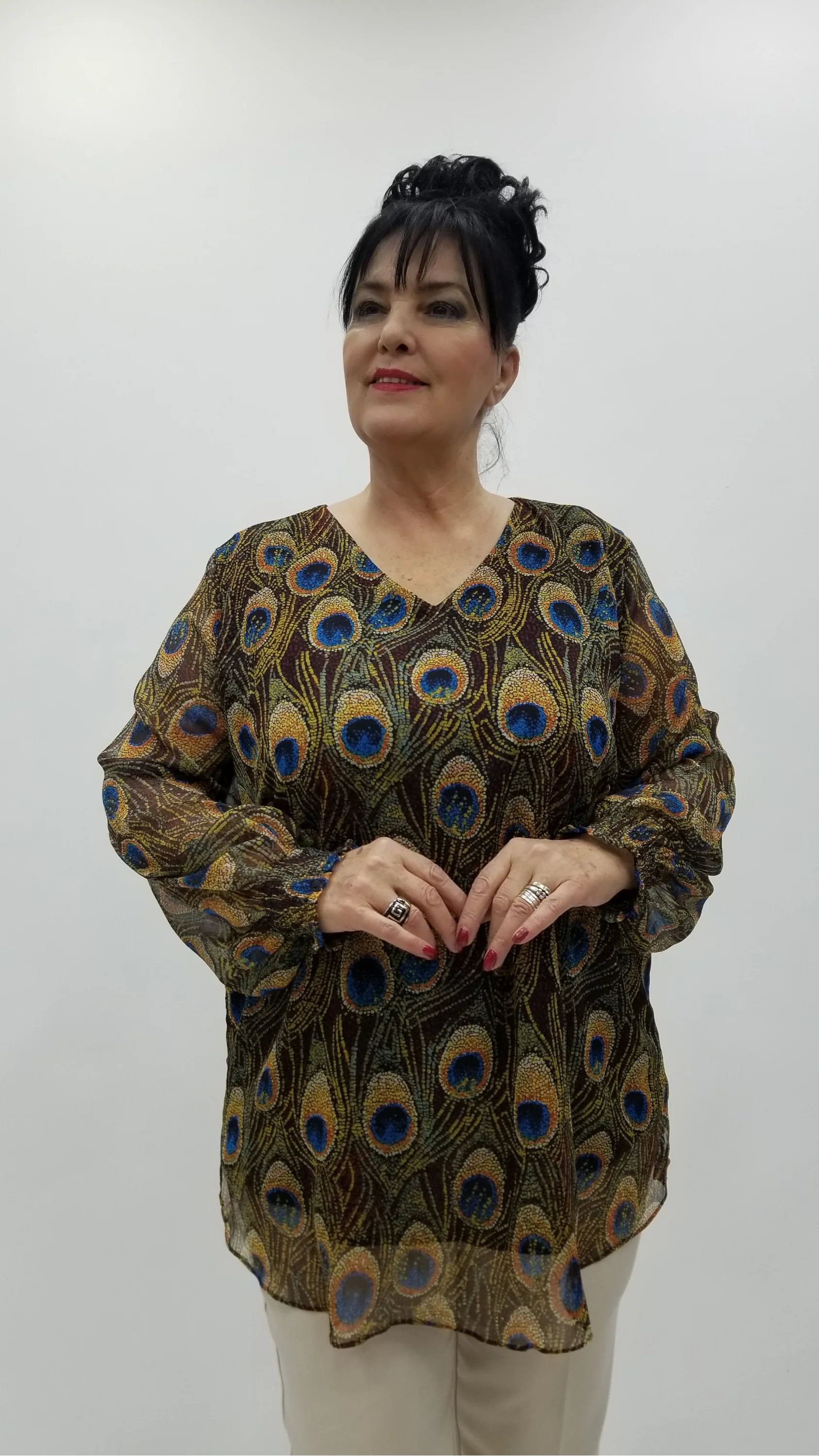 Miraggio Büyük Beden Abiye Bluz 4369 SARI