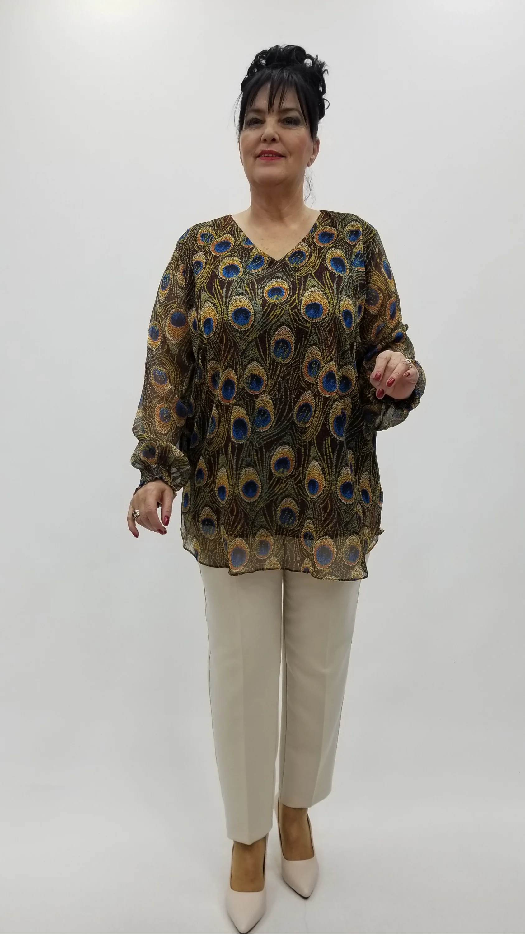 Miraggio Büyük Beden Abiye Bluz 4369 SARI