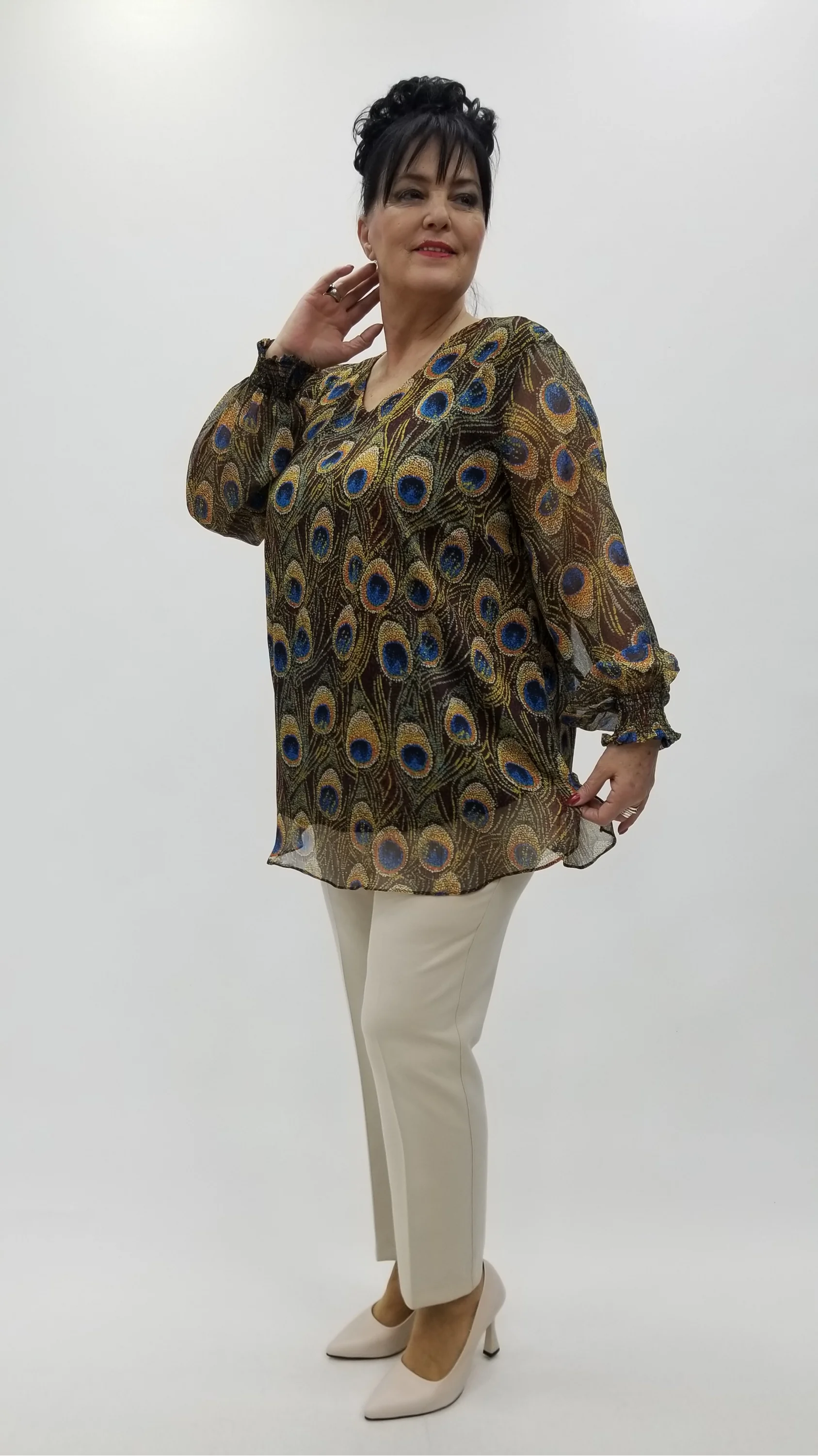 Miraggio Büyük Beden Abiye Bluz 4369 SARI