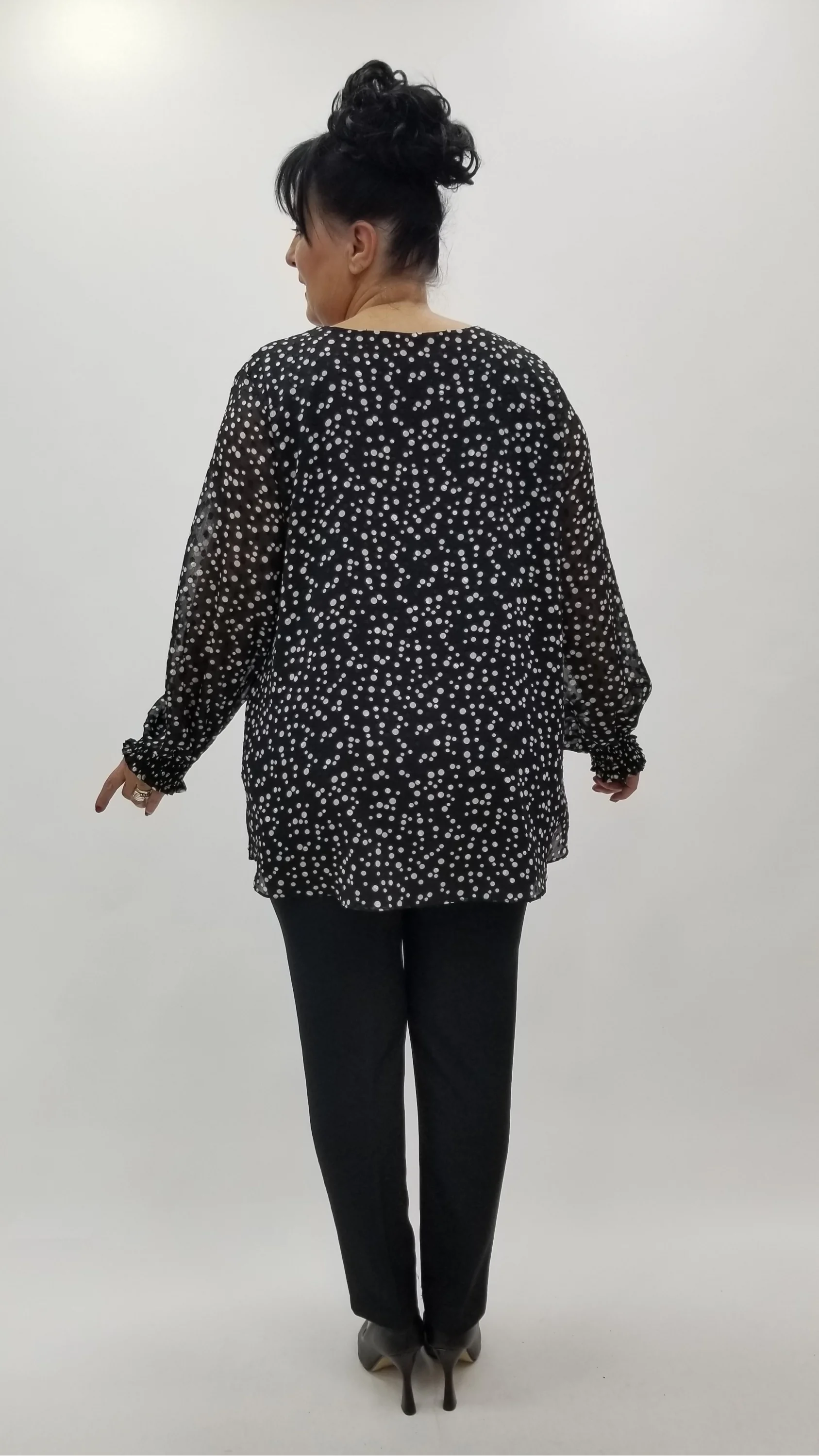 Miraggio Büyük Beden Abiye Bluz 4369 SİYAH PUAN