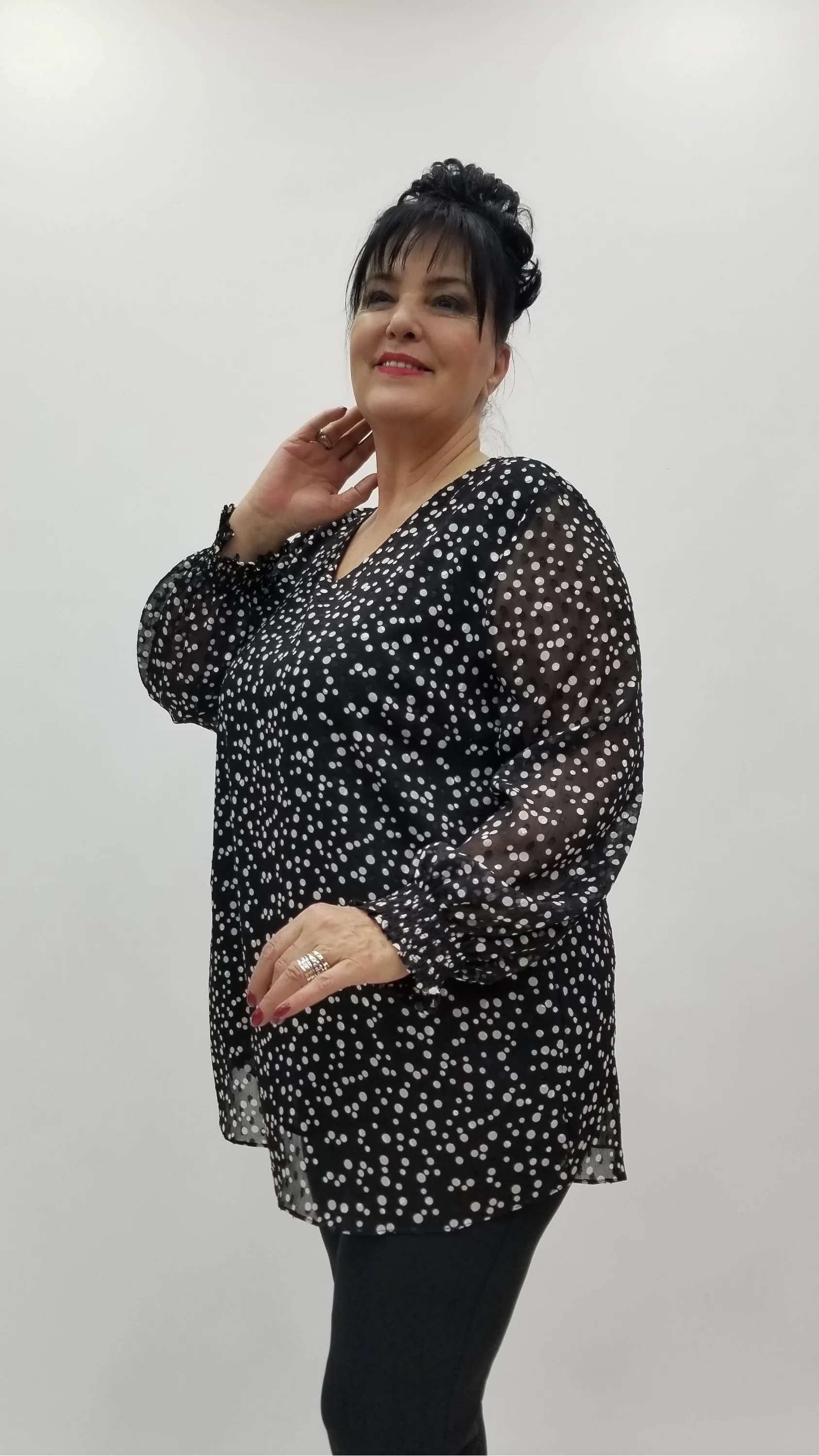 Miraggio Büyük Beden Abiye Bluz 4369 SİYAH PUAN