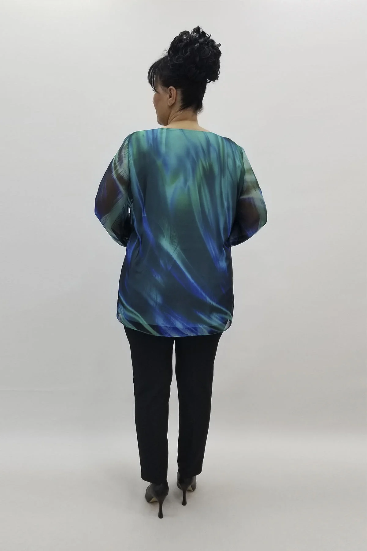 Miraggio Büyük Beden Abiye Bluz 98423 TURKUAZ