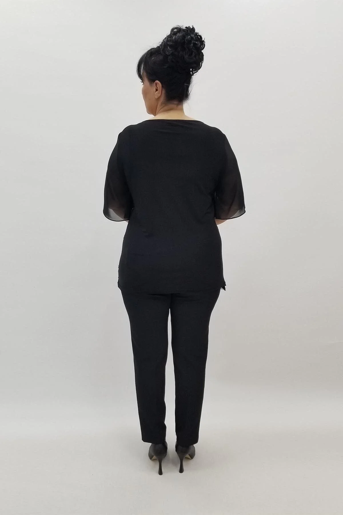 Miraggio Büyük Beden Abiye Bluz 98446 SİY-GÜMÜŞ