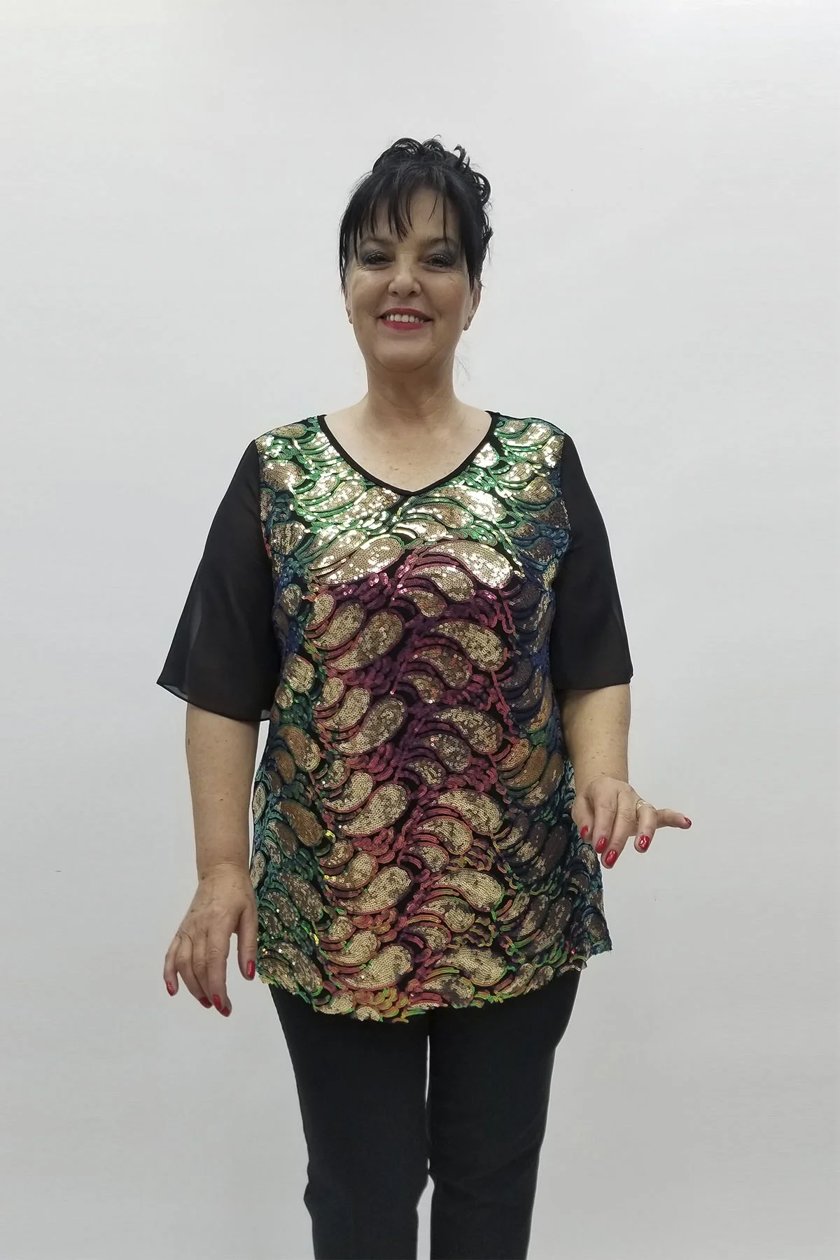 Miraggio Büyük Beden Abiye Bluz 98557 FUŞYA