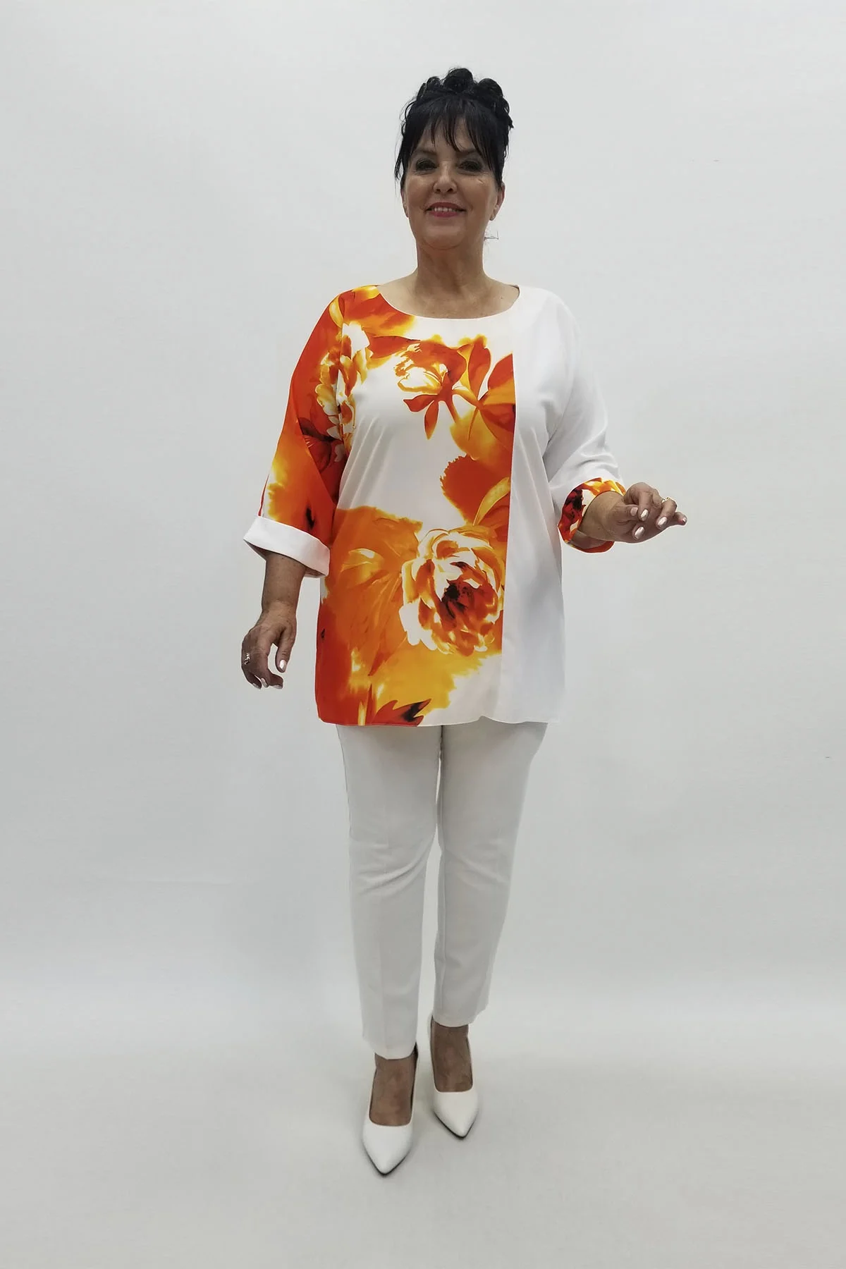 Miraggio Büyük Beden Abiye Bluz 98751 ORANJ