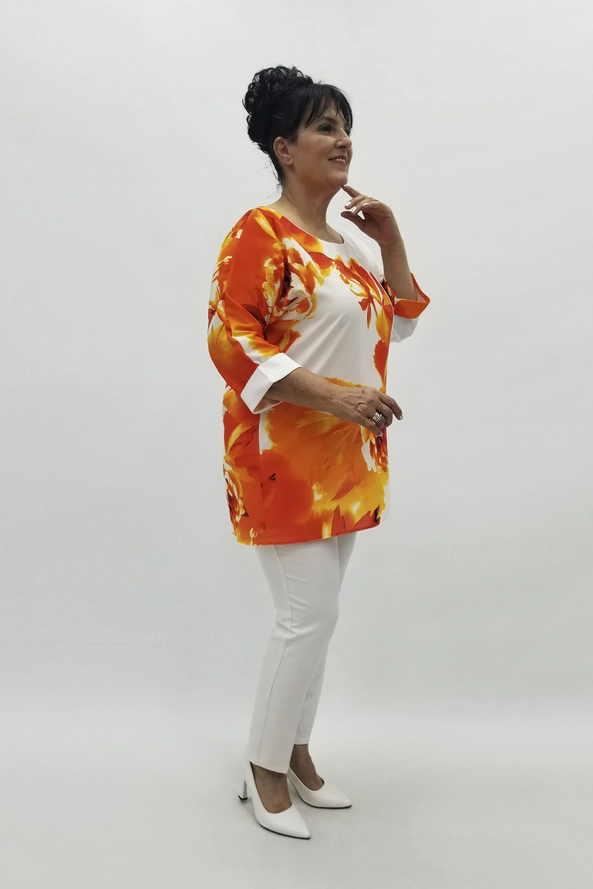 Miraggio Büyük Beden Abiye Bluz 98751 ORANJ