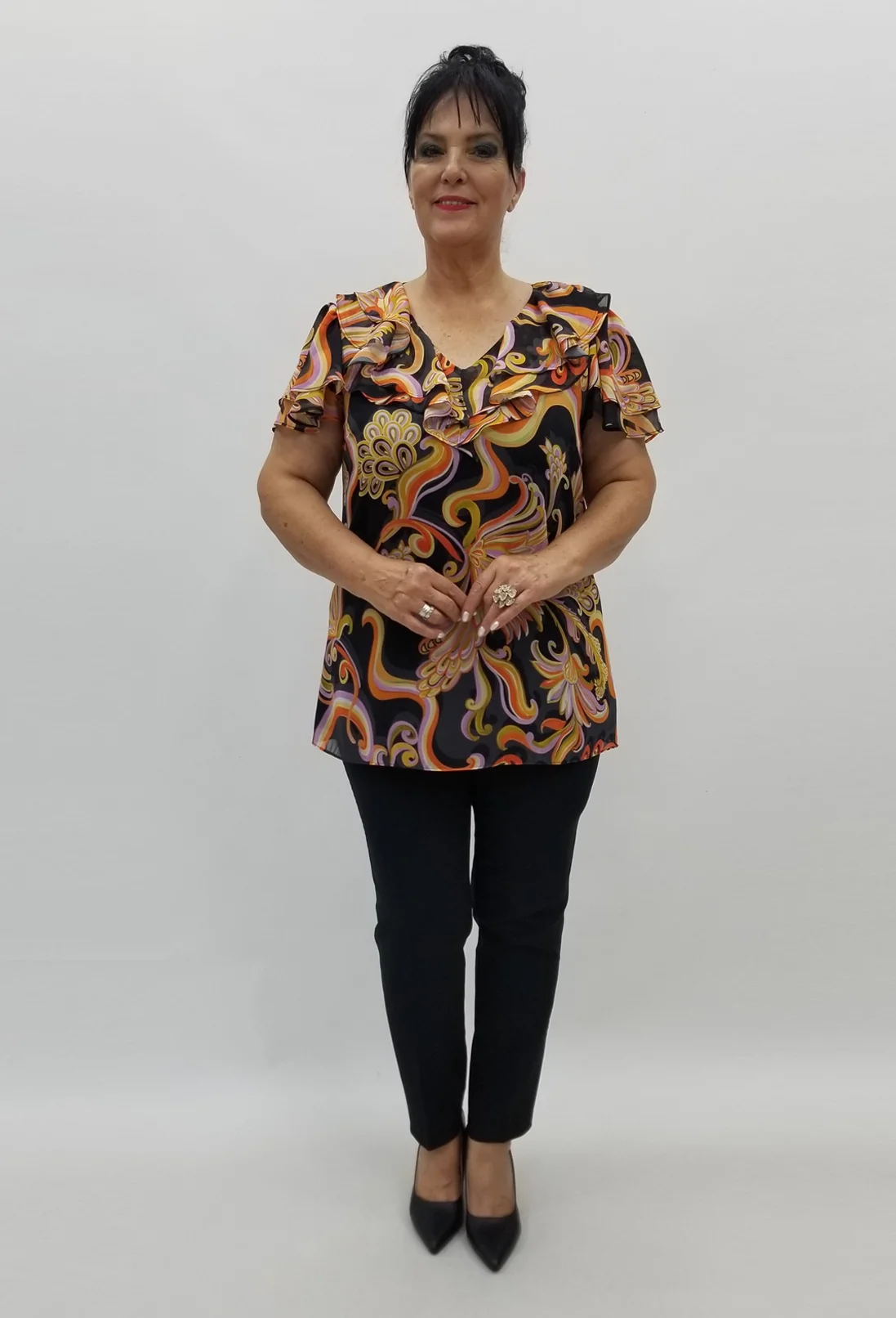 Miraggio Büyük Beden Abiye Bluz 98877 SİYAH