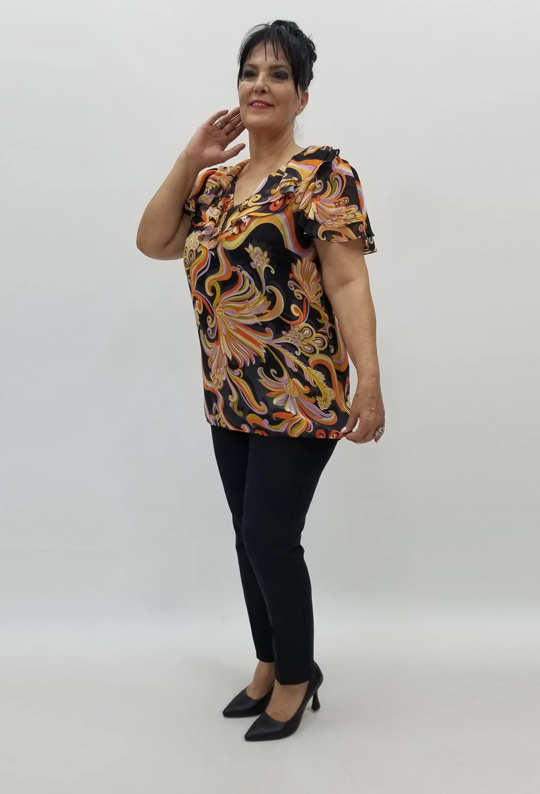 Miraggio Büyük Beden Abiye Bluz 98877 SİYAH