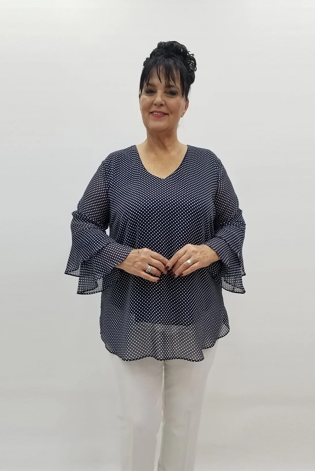 Miraggio Büyük Beden Abiye Bluz 99128 LACİVERT