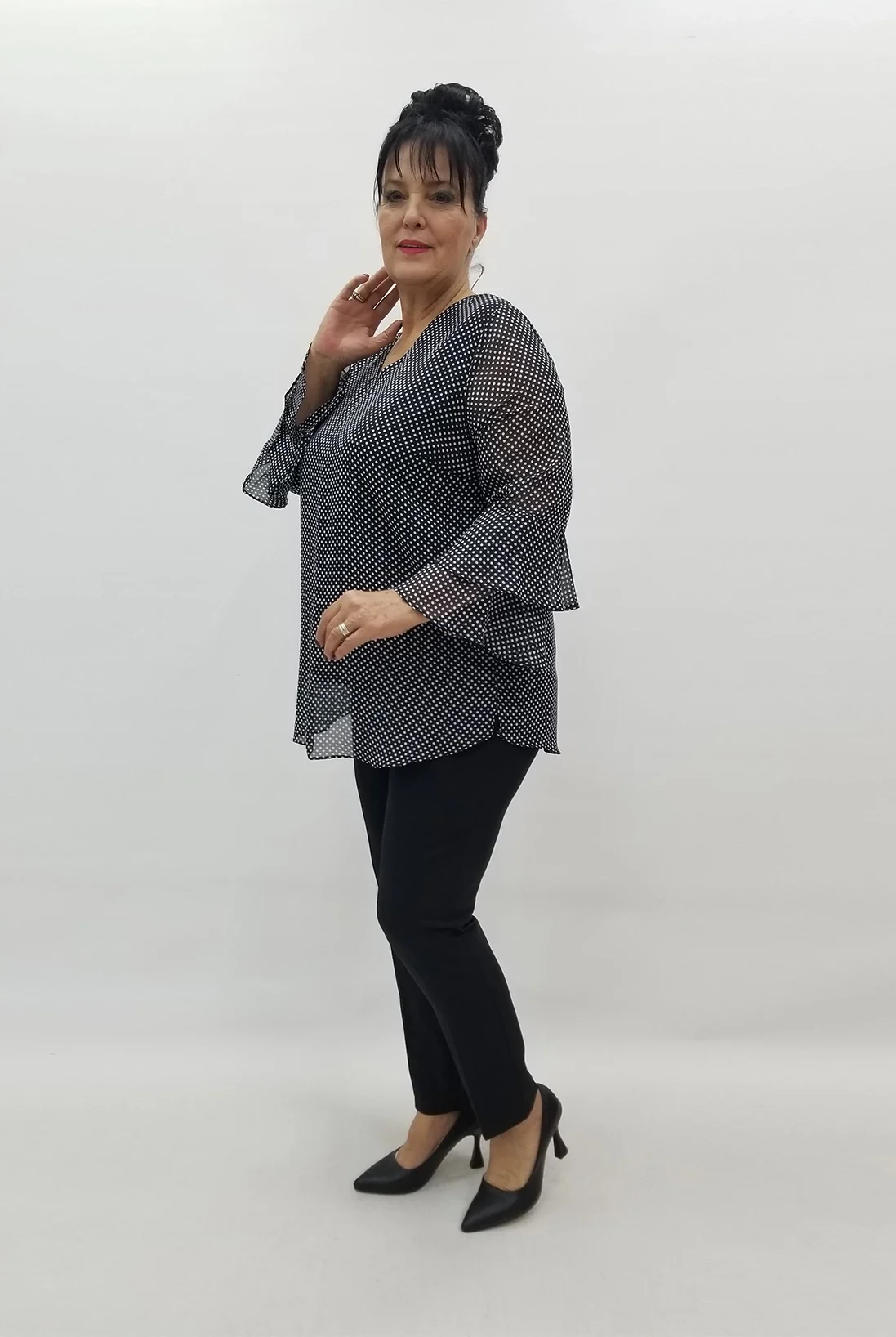 Miraggio Büyük Beden Abiye Bluz 99128 SİYAH