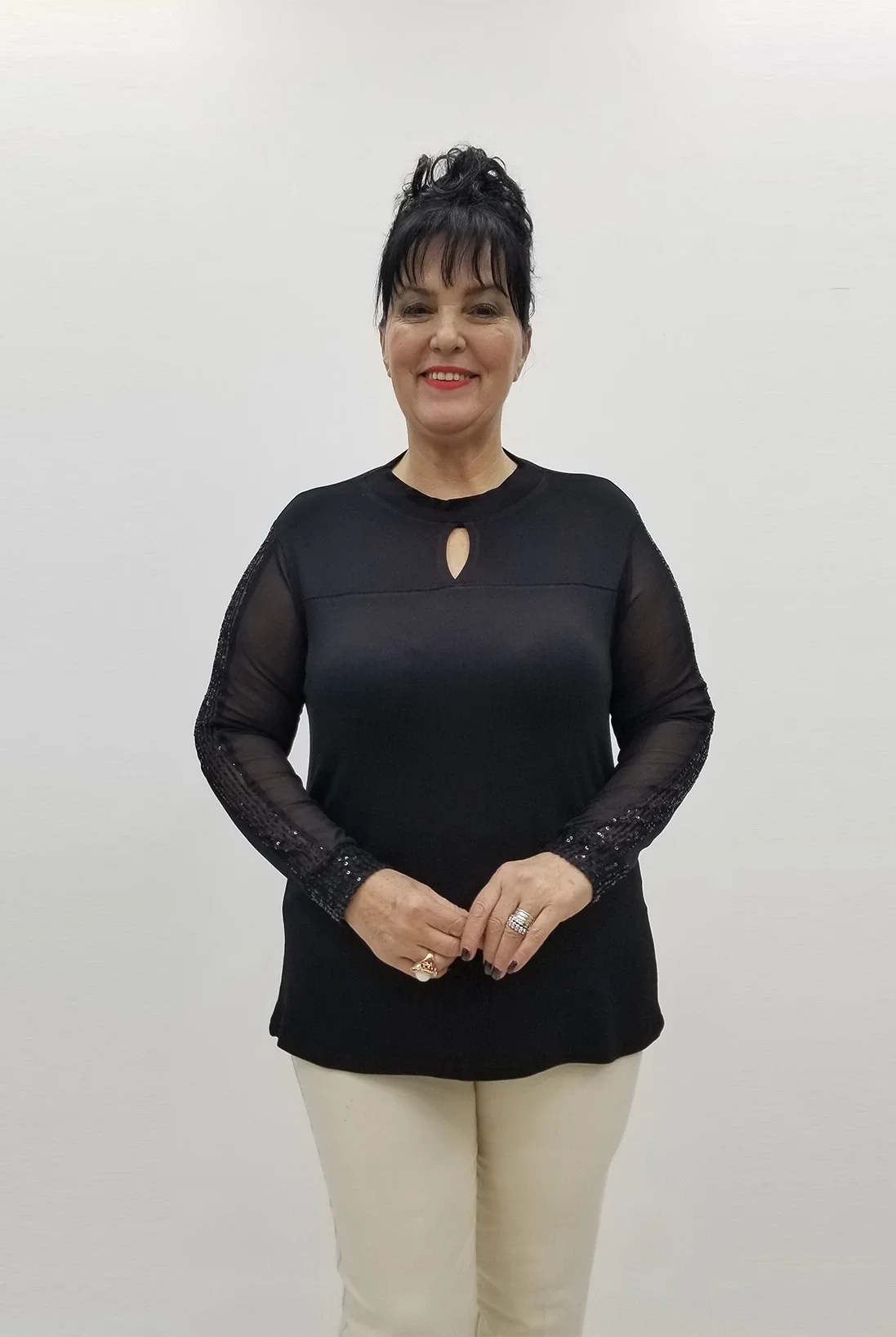 Miraggio Büyük Beden Abiye Bluz 99404 SİYAH