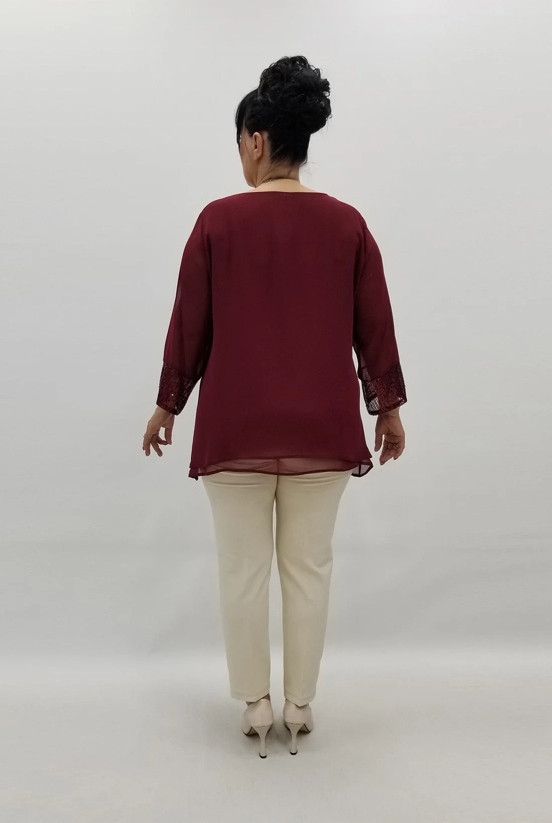 Miraggio Büyük Beden Abiye Bluz 99466 BORDO