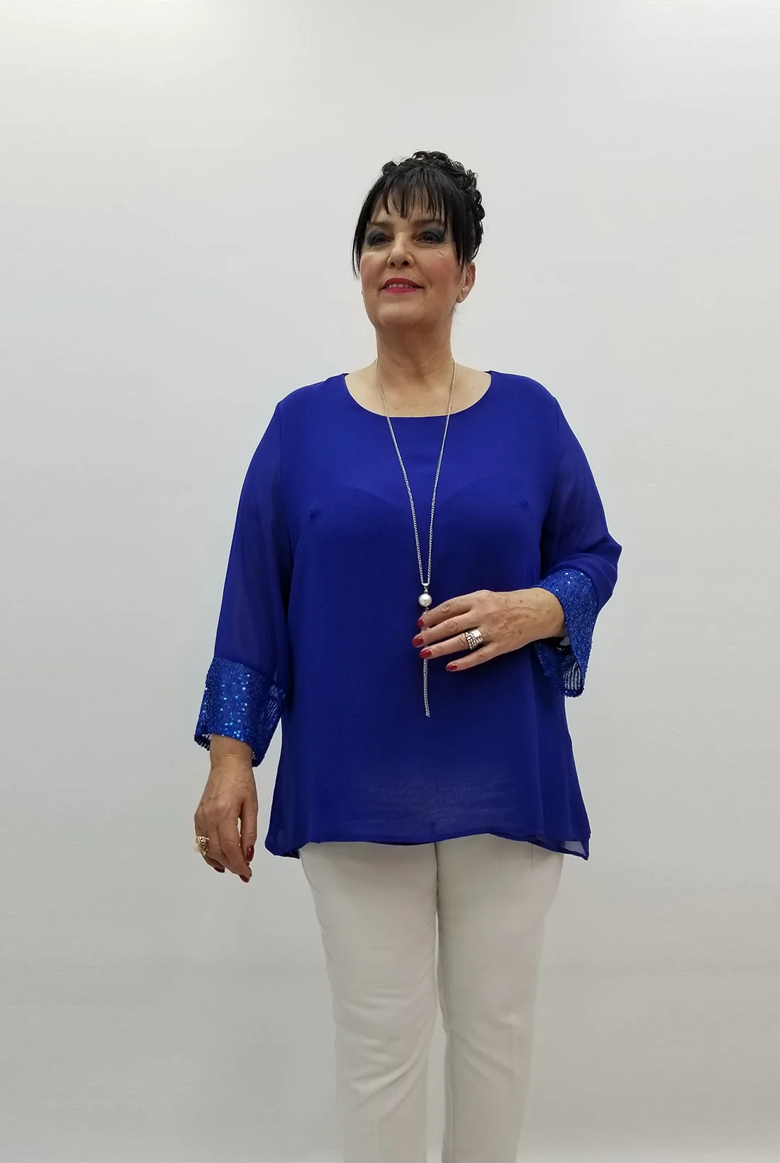 Miraggio Büyük Beden Abiye Bluz 99466 SAKS