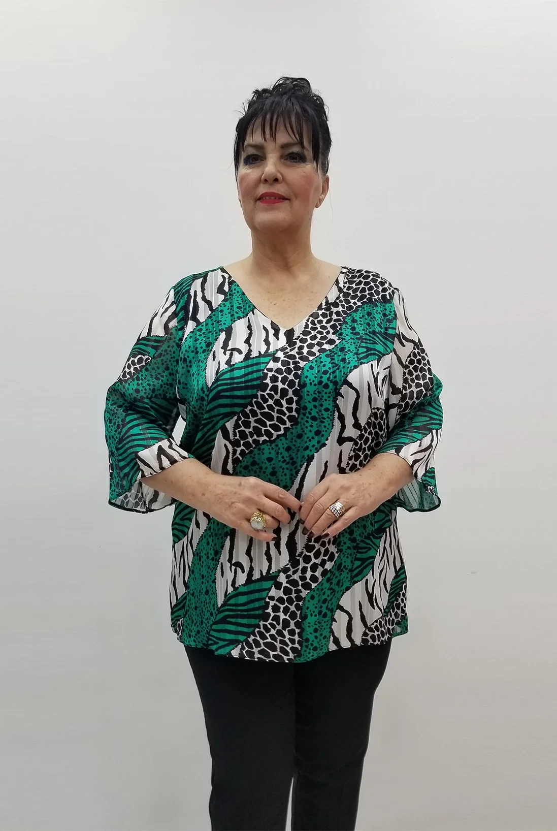Miraggio Büyük Beden Abiye Bluz 99495 YEŞİL