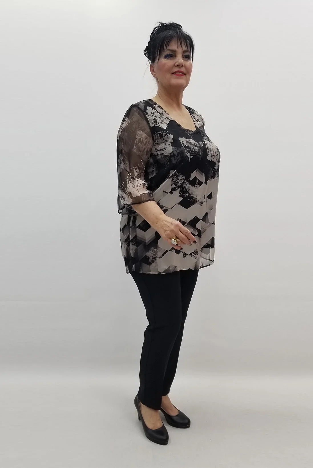 Miraggio Büyük Beden Abiye Bluz 99497 SİYAH