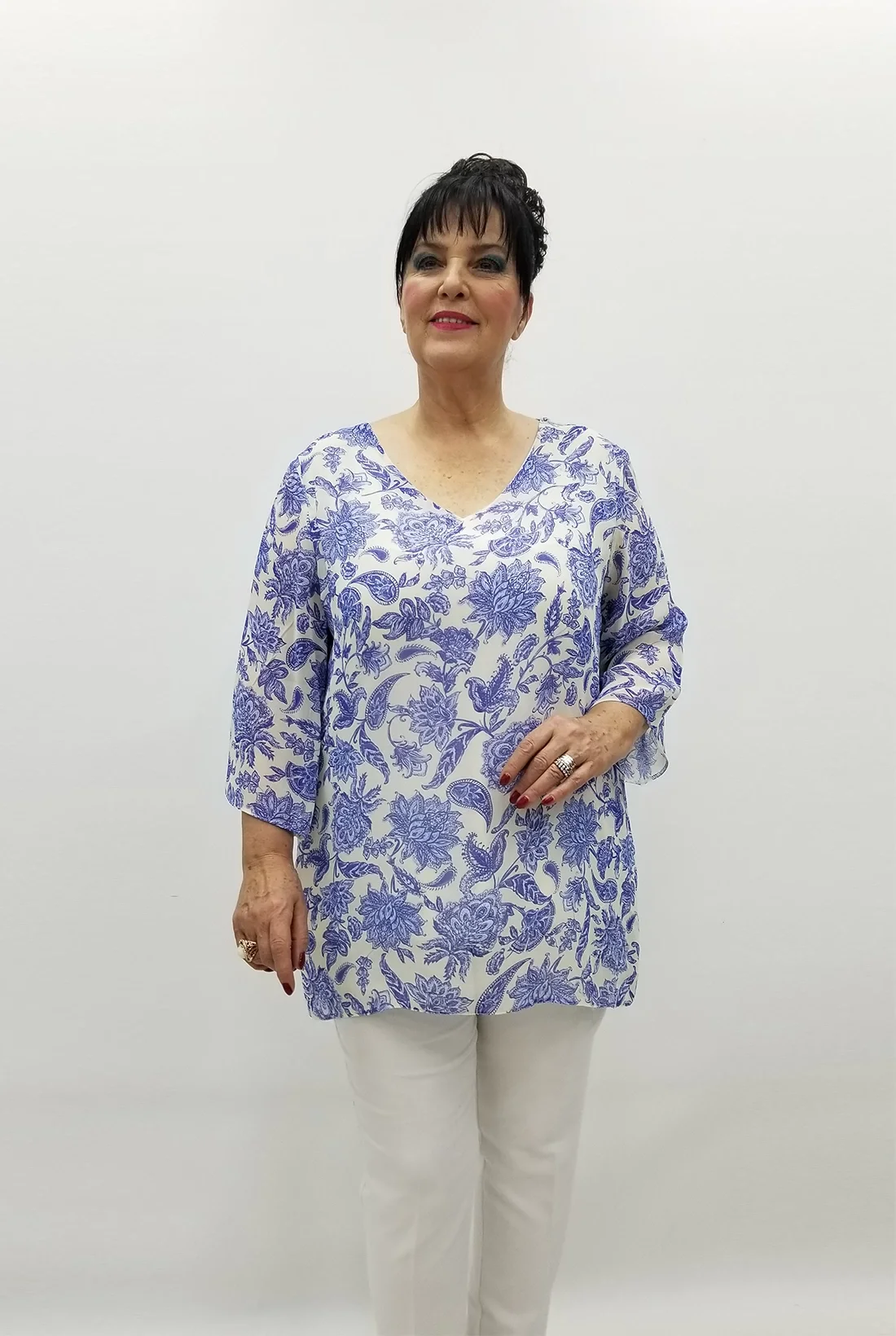 Miraggio Büyük Beden Abiye Bluz 99498 MAVİ