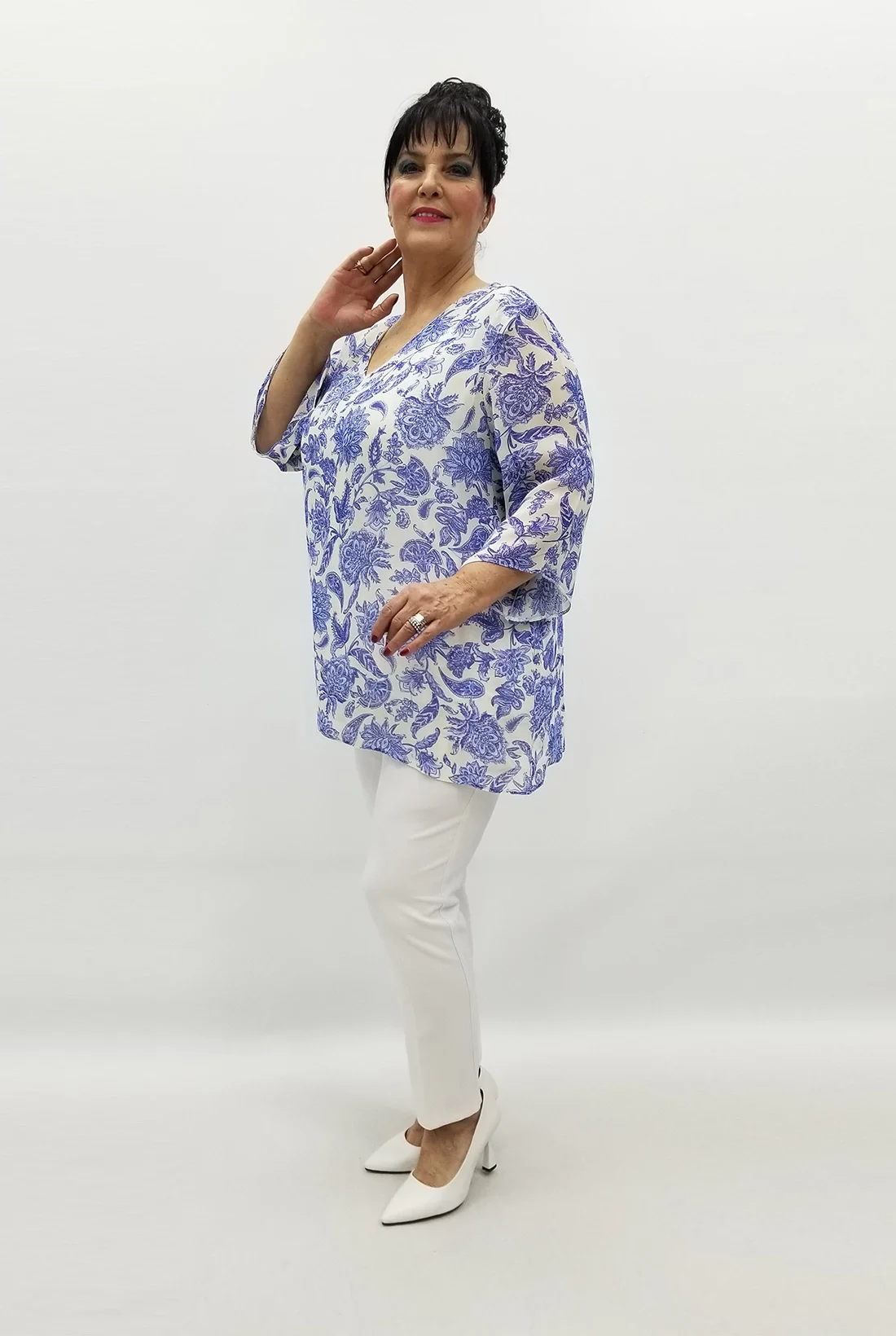 Miraggio Büyük Beden Abiye Bluz 99498 MAVİ