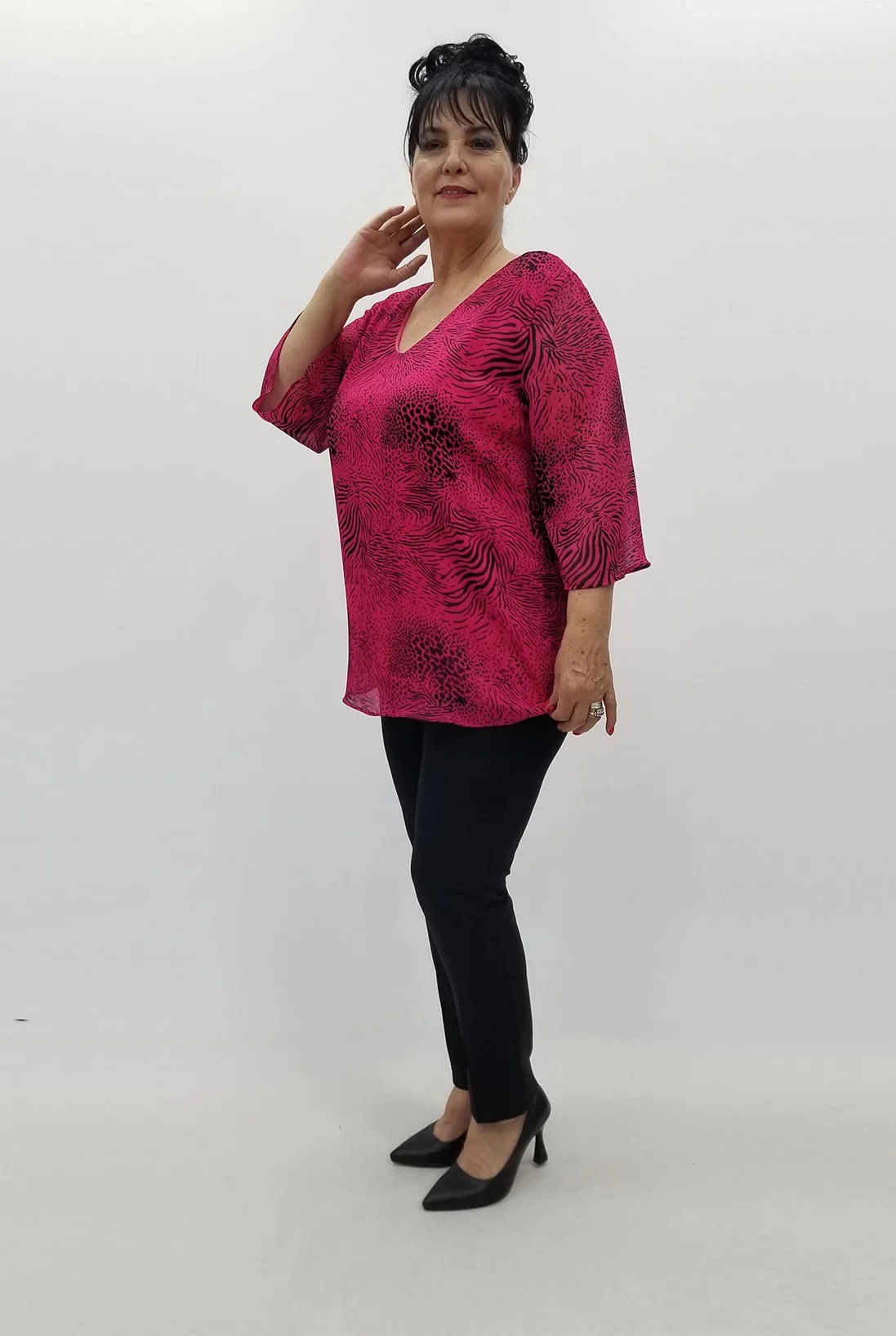 Miraggio Büyük Beden Abiye Bluz 99503 FUŞYA