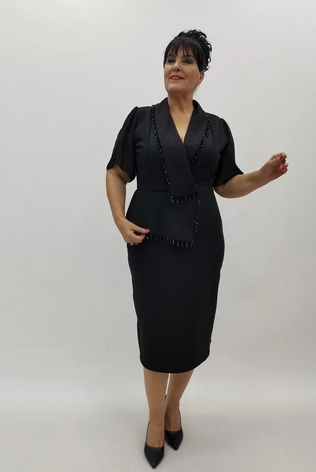 Miraggio Büyük Beden Abiye Elbise 4020 SİYAH