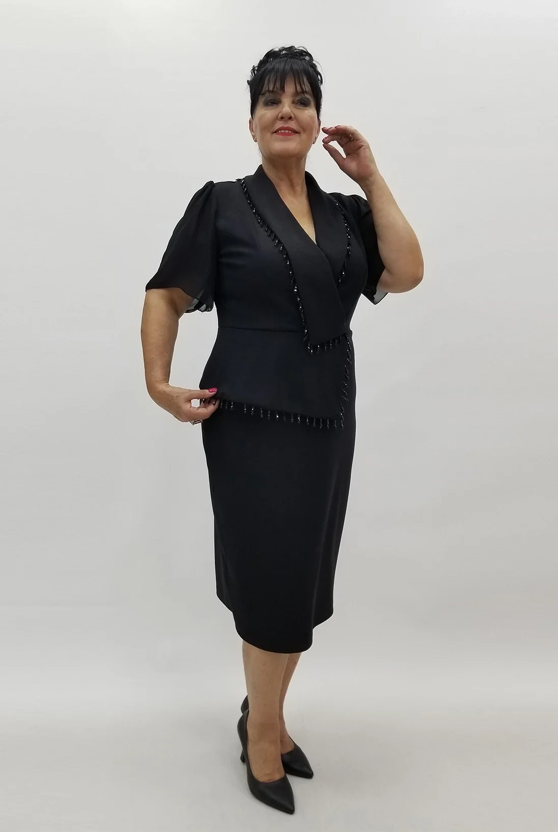 Miraggio Büyük Beden Abiye Elbise 4020 SİYAH