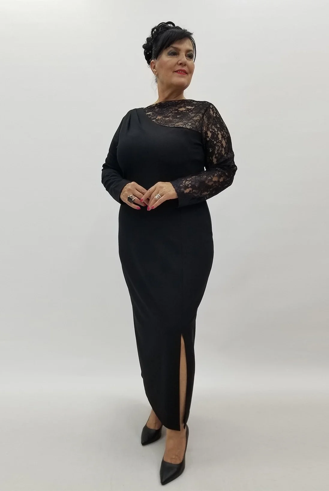 Miraggio Büyük Beden Abiye Elbise 4021 SİYAH