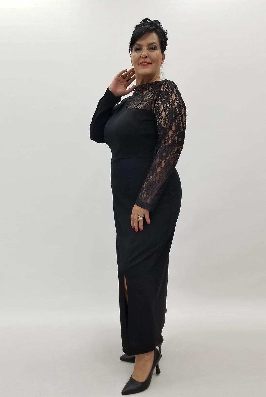 Miraggio Büyük Beden Abiye Elbise 4021 SİYAH