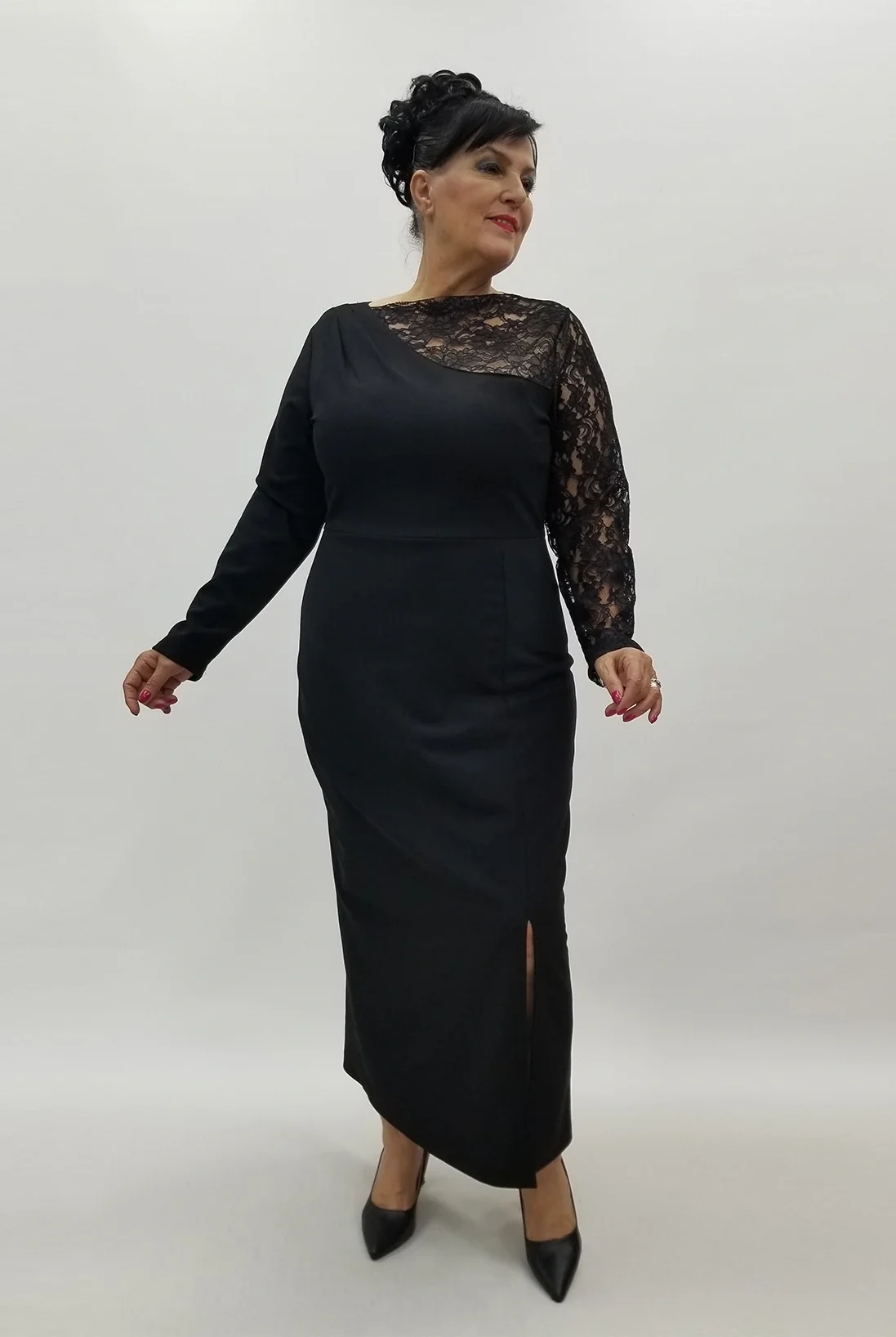 Miraggio Büyük Beden Abiye Elbise 4021 SİYAH