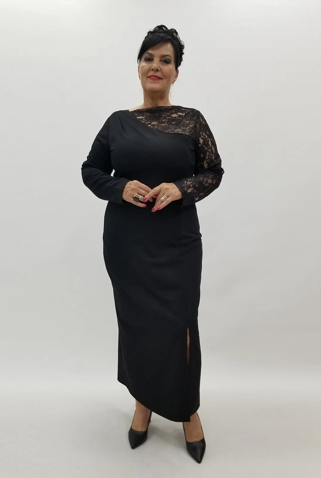 Miraggio Büyük Beden Abiye Elbise 4021 SİYAH