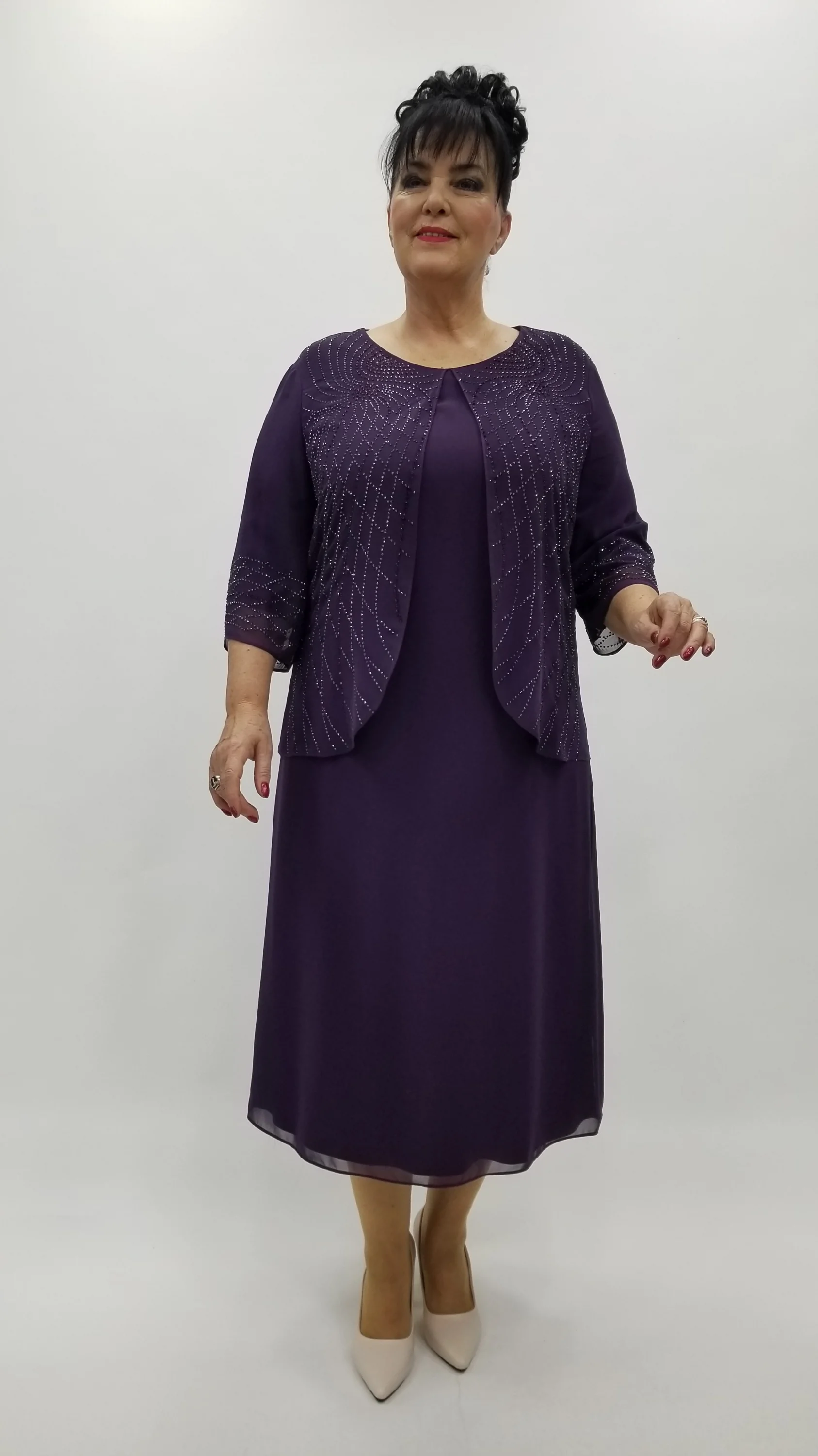 Miraggio Büyük Beden Abiye Elbise 4370 MOR