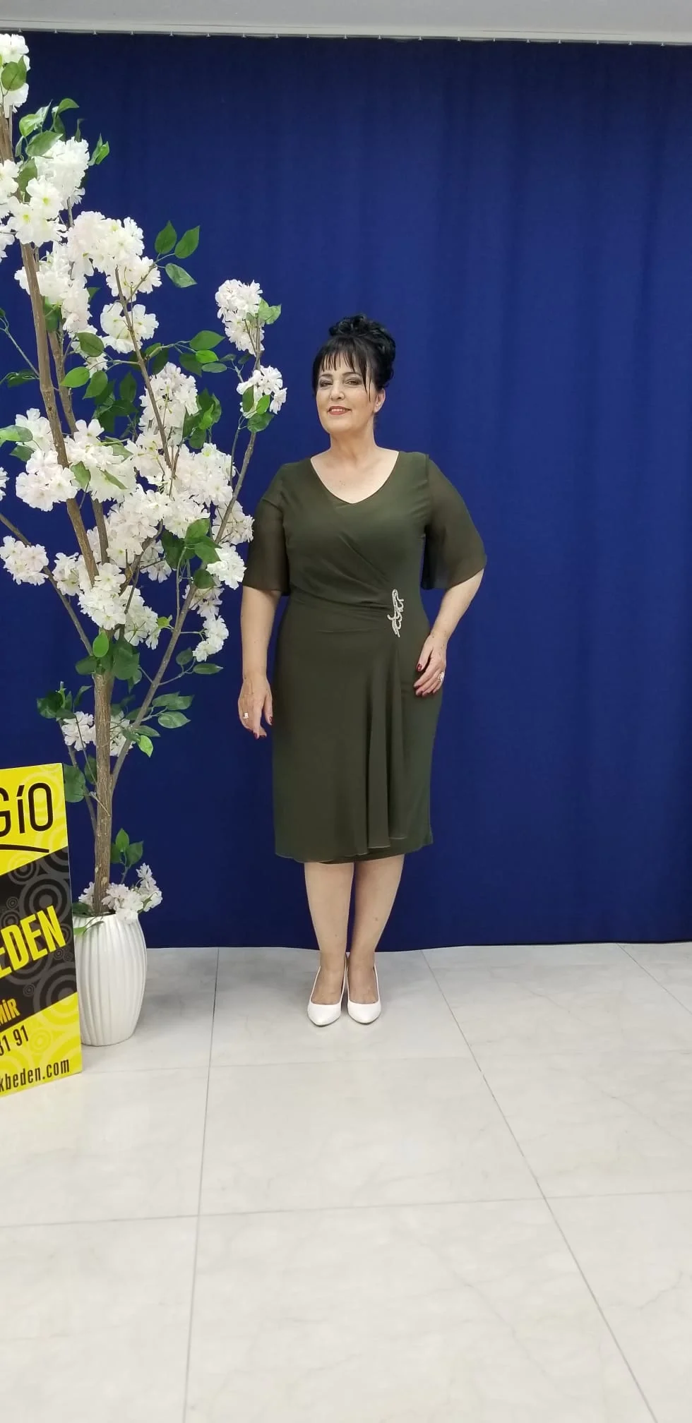 Miraggio Büyük Beden Abiye Elbise 94158 HAKİ