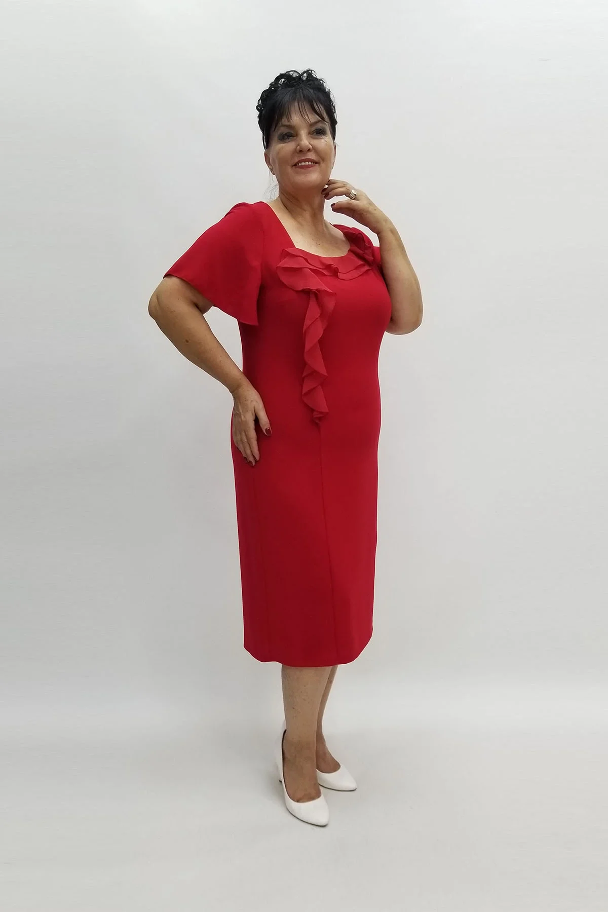 Miraggio Büyük Beden Abiye Elbise 96383 KIRMIZI