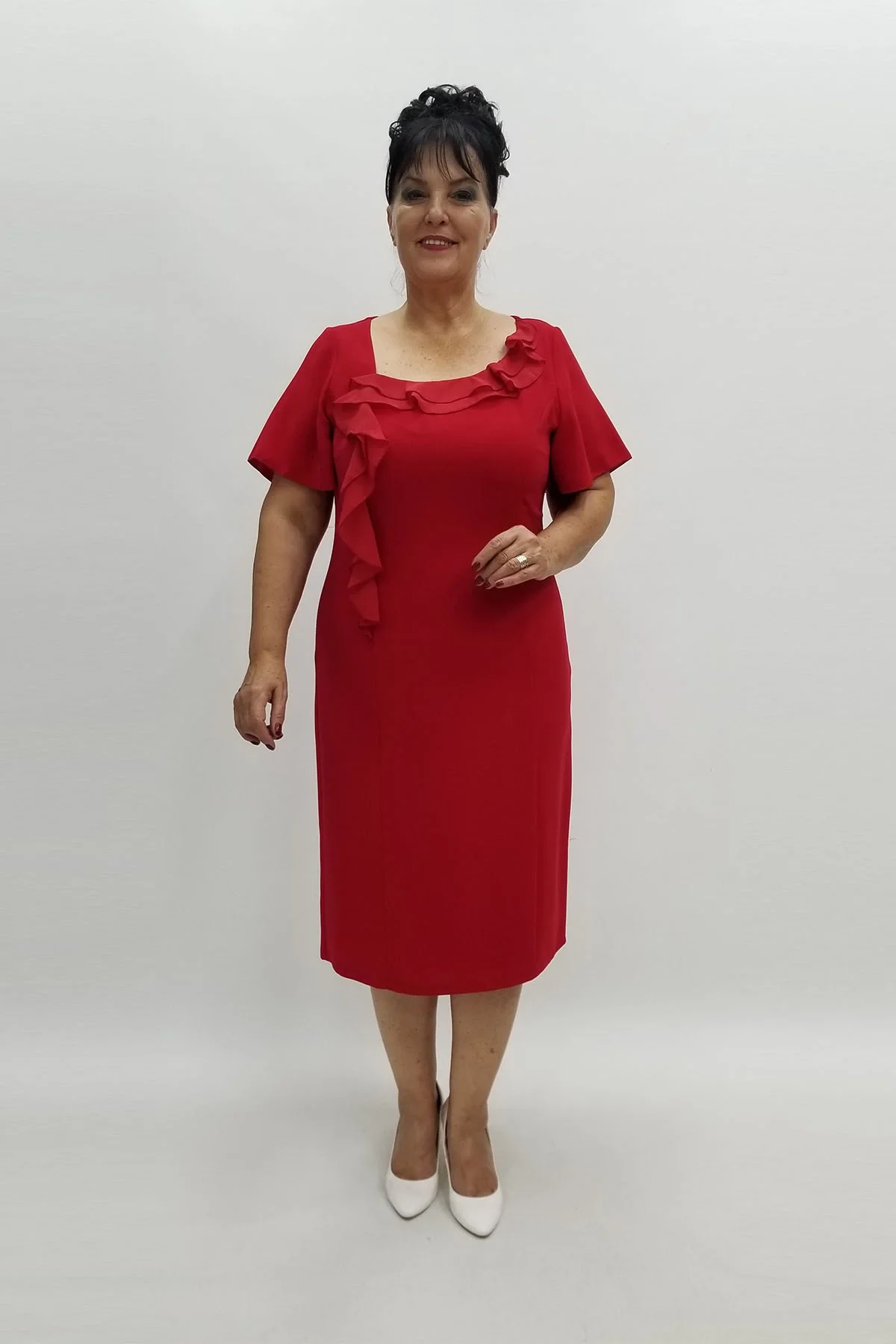 Miraggio Büyük Beden Abiye Elbise 96383 KIRMIZI